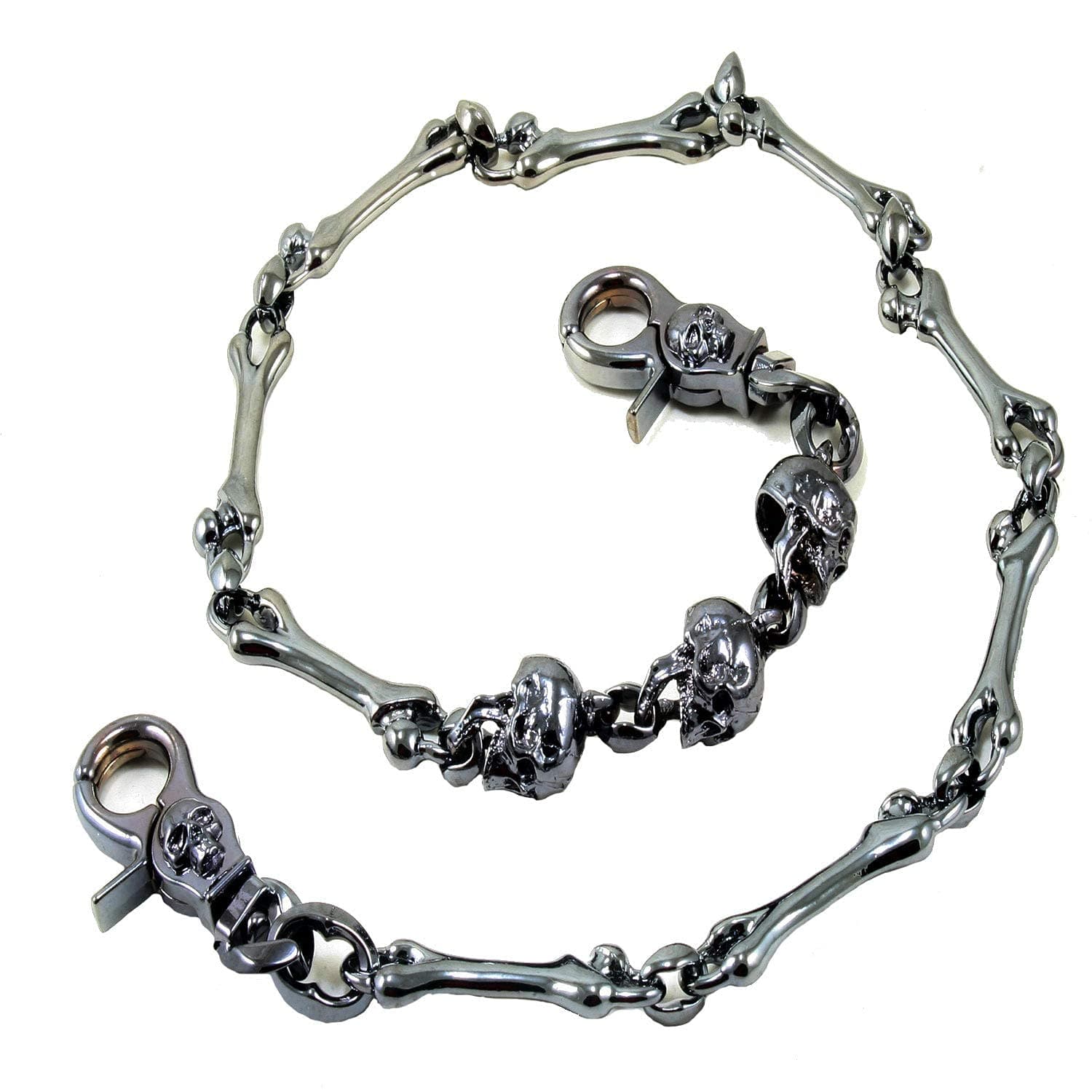 'Double K Skull Bone Biker Keychain Key Jean Wallet Chain (26.5'') CS112MLT'