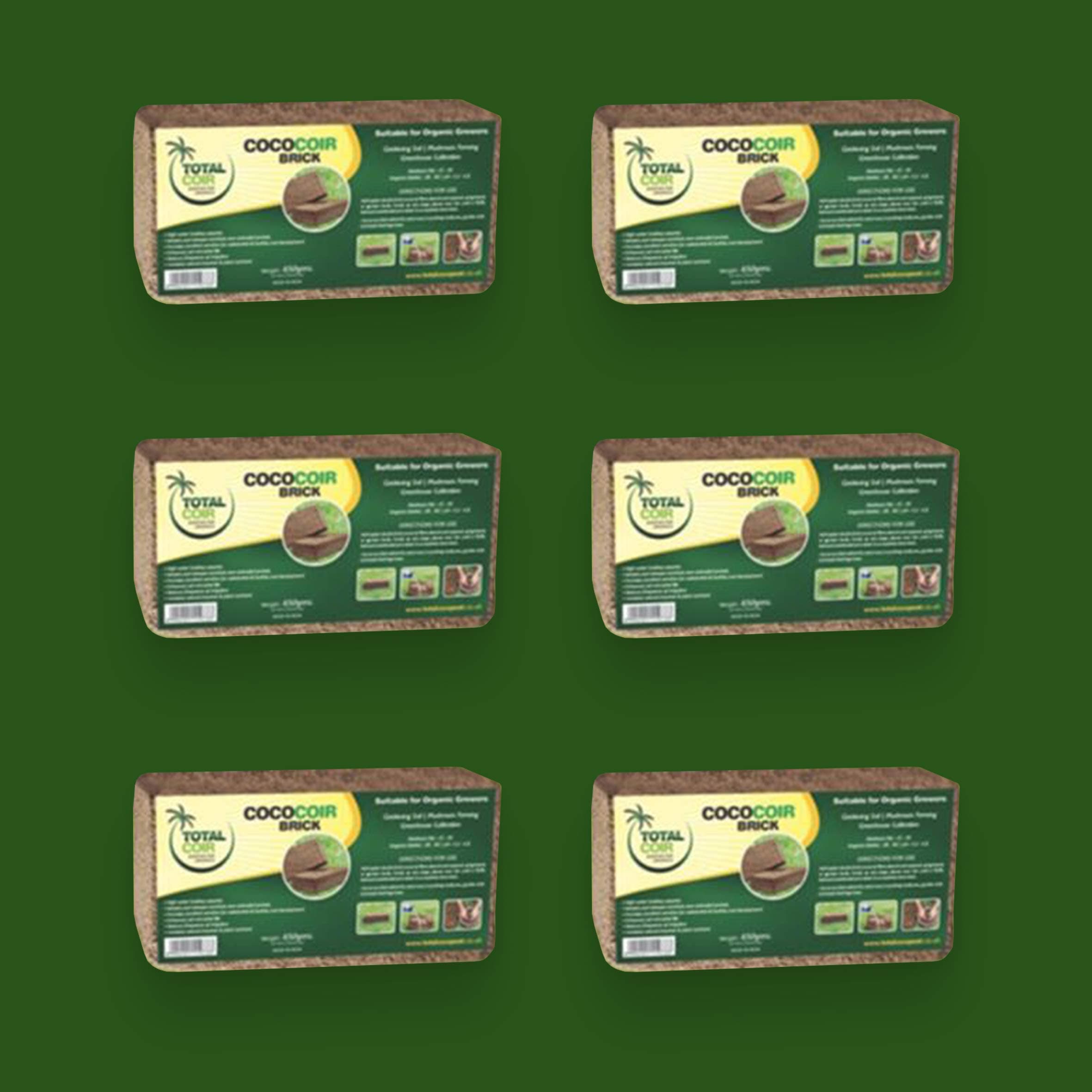 We Personalize Ltd 6 X COCOCOIR Bricks 650g each | ORGANIC | COCONUT FIBRE | 100% NATURAL | GROWING MEDIA | PLANTING COCO SOIL | COCONUT COIR BRICKS