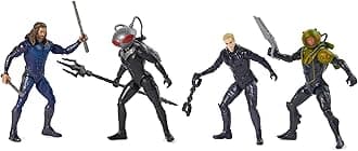 DC Comics, Aquaman Volcanic Island Pack (Amazon Exclusive), 4 Collectible Action Figures with Accessories, Superhero Kids Toys for Boys Ages 3+