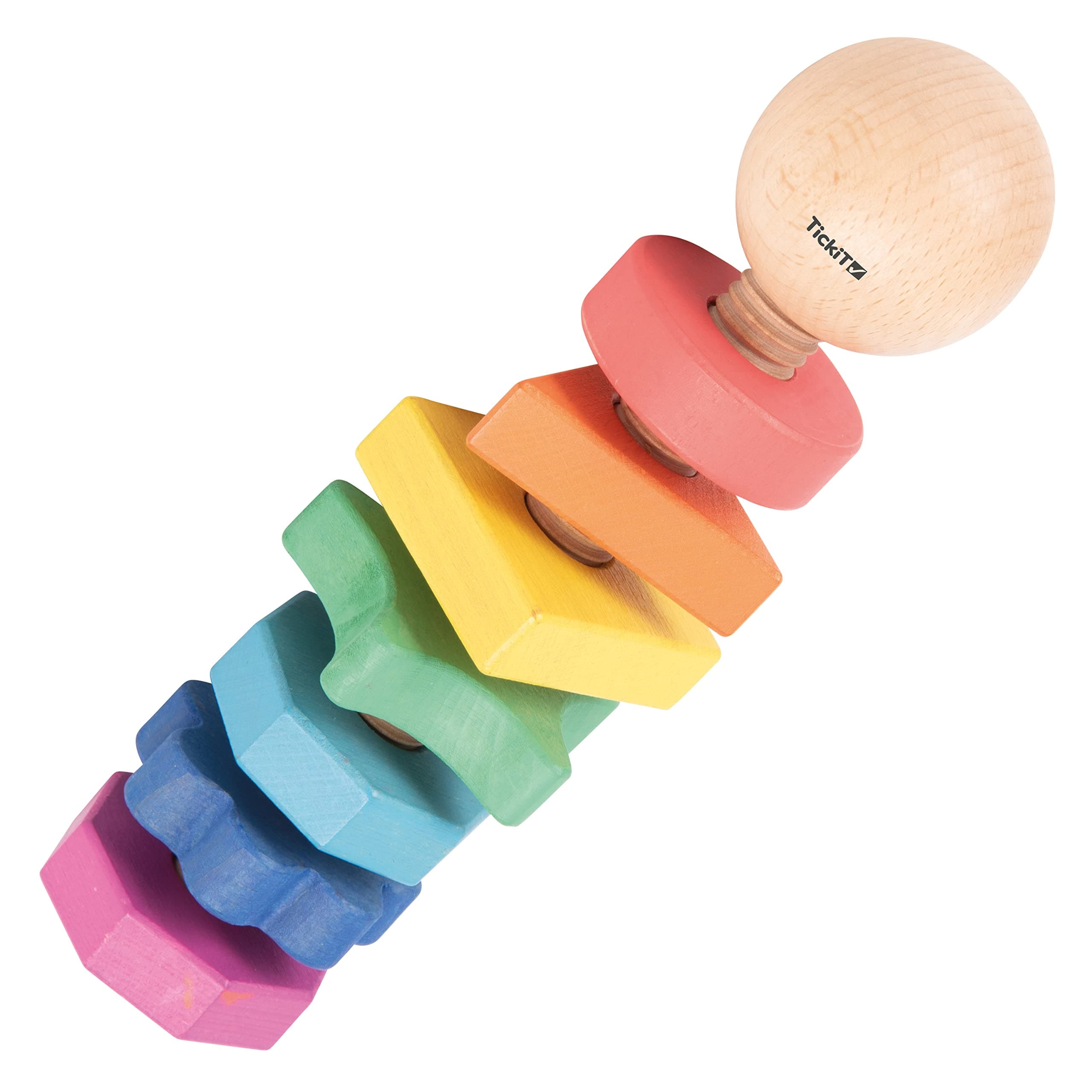 Rainbow Wooden Shape Twister – Educational Sensory Toy for Shape Sorting, Colour Recognition & Fine Motor Skill Development