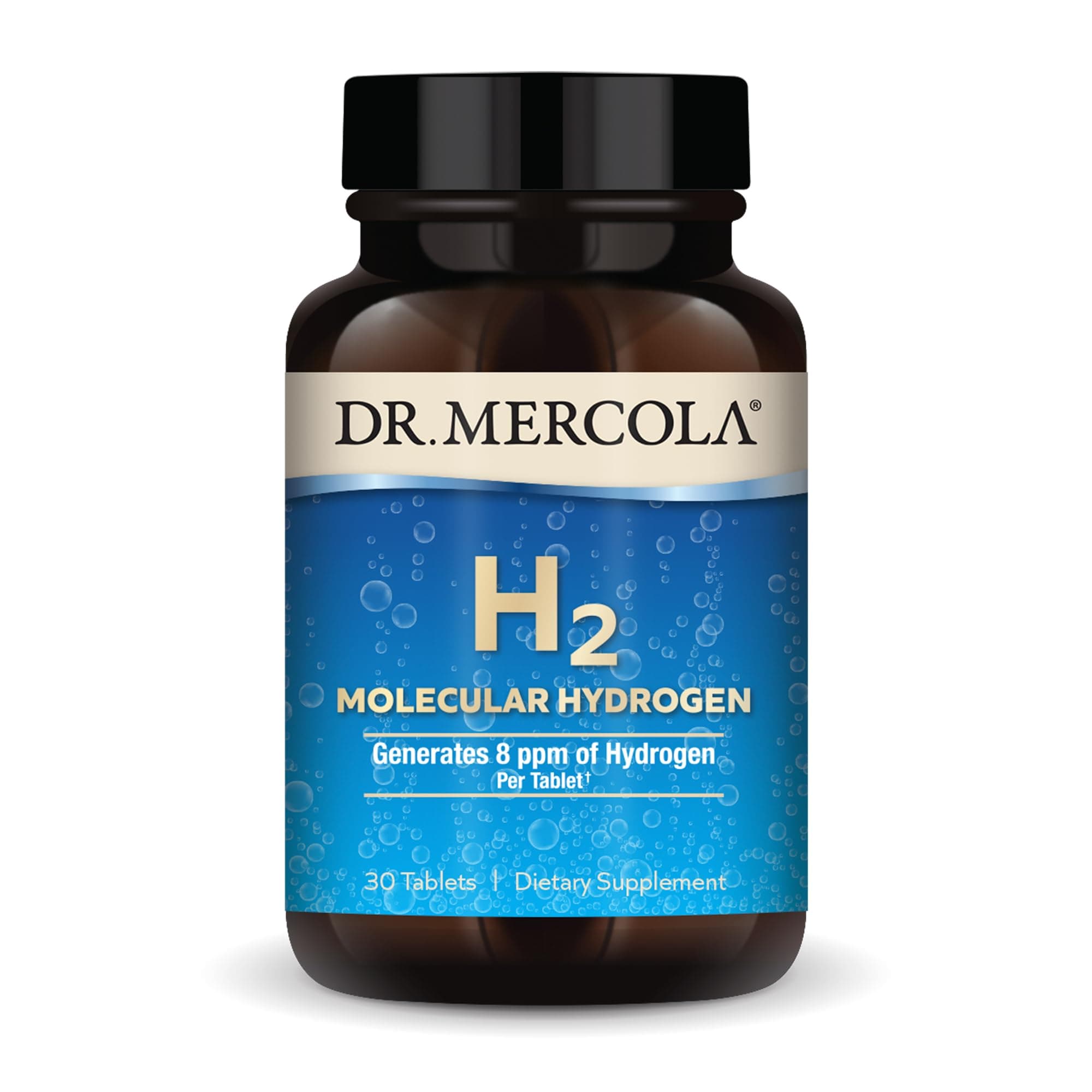 Dr. Mercola H2 Molecular Hydrogen, 30 Servings (30 Tablets), Dietary Supplement, Supports Brain Health and Cognitive Function, Non GMO