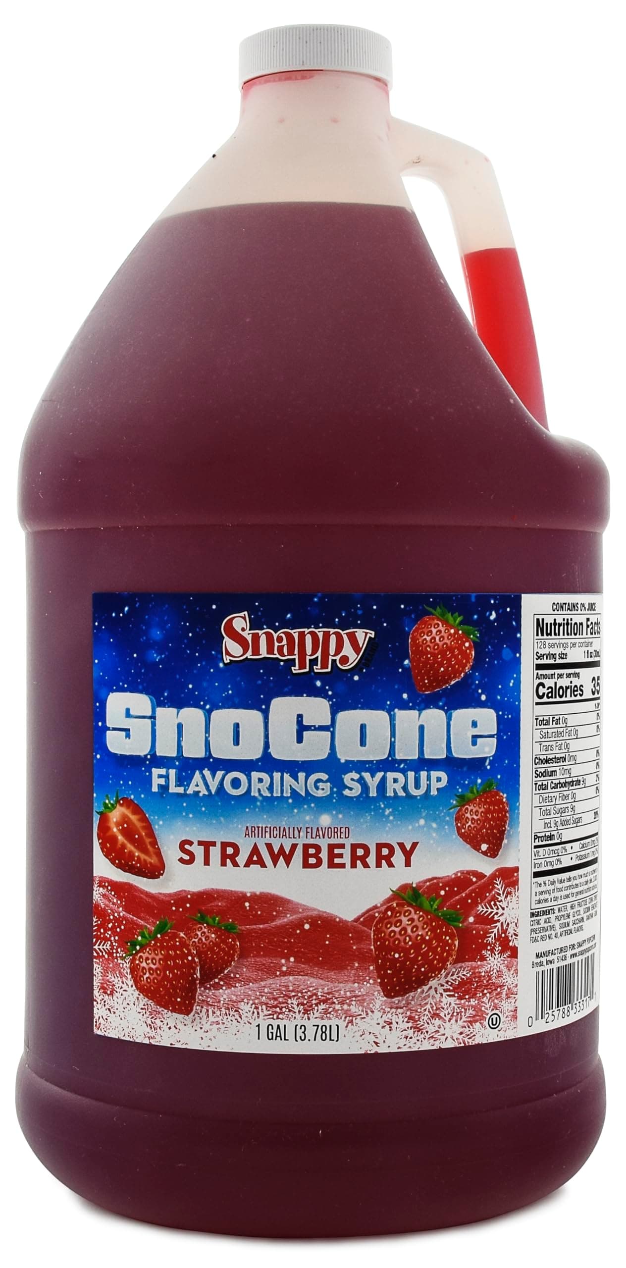 Snappy Strawberry Sno Cone Syrup, 128 Fl Oz