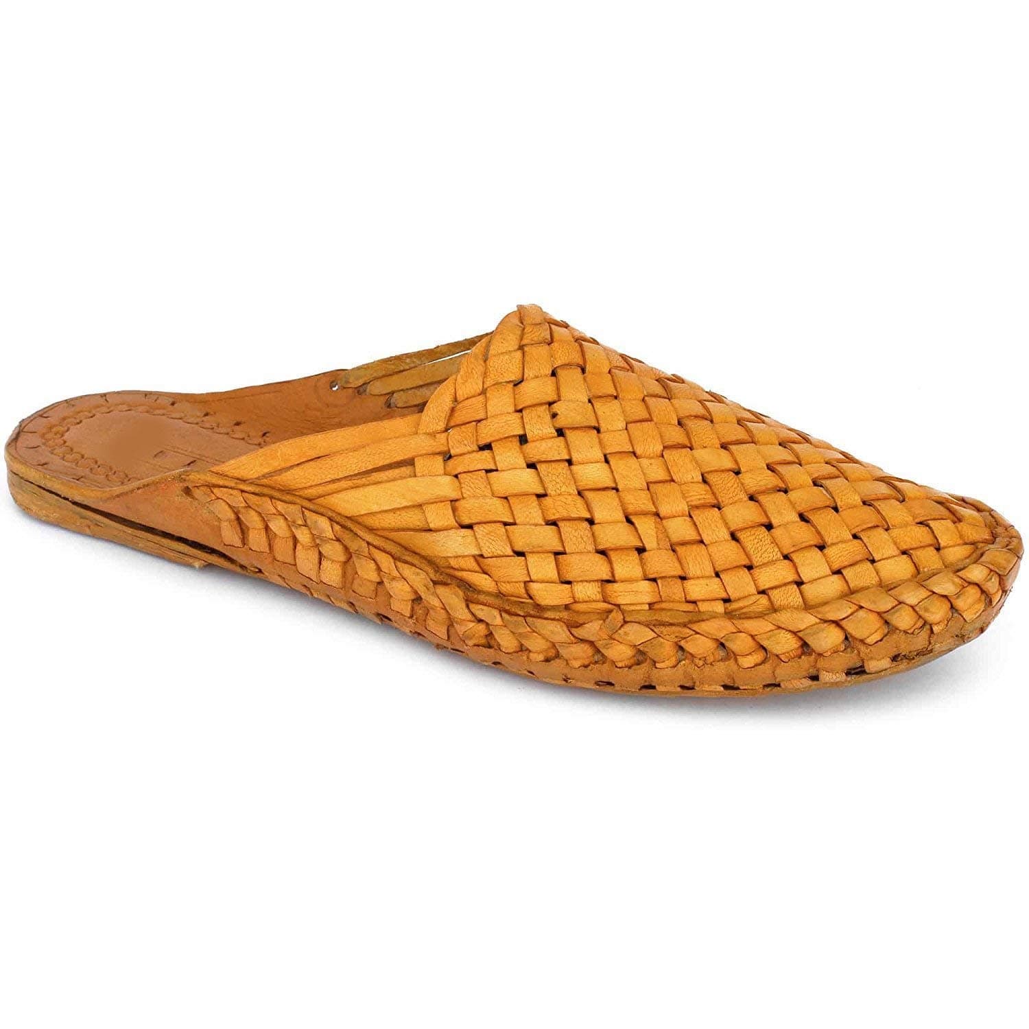 Royal KhwaabMen's Leather Pull-On Kolhapuri Chappal Brown