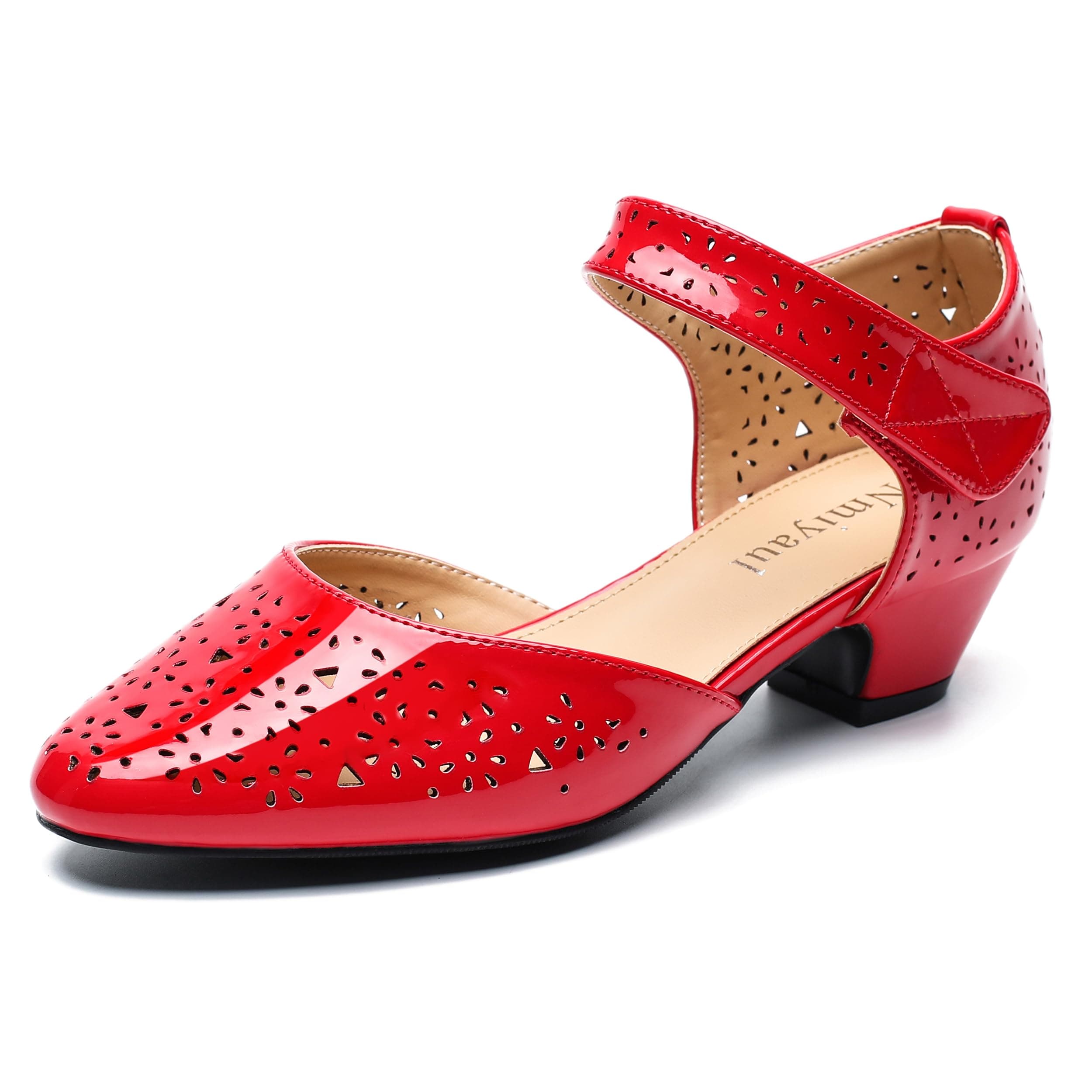 Women's Ankle Strap Cut Out Closed Toe Low Block Heels Pumps Retro Shoes Hook and Loop D'Orsay Comfortable Vintage Dressy Wedding Party Work Church Shoes