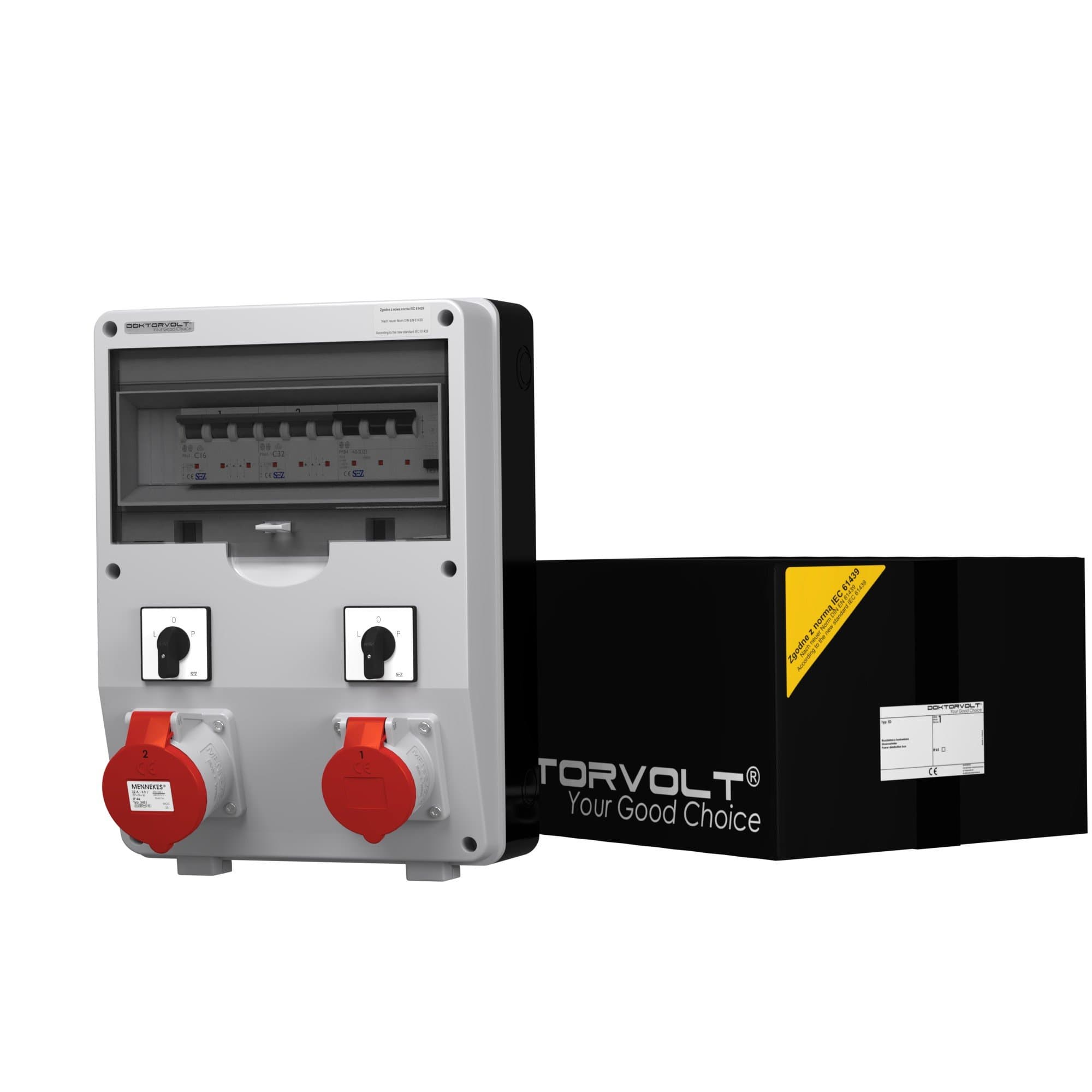 Power BR-S 1 x 16 x 32 x 1 3 230 Mennekes Baustromverteiler, wall plugs,