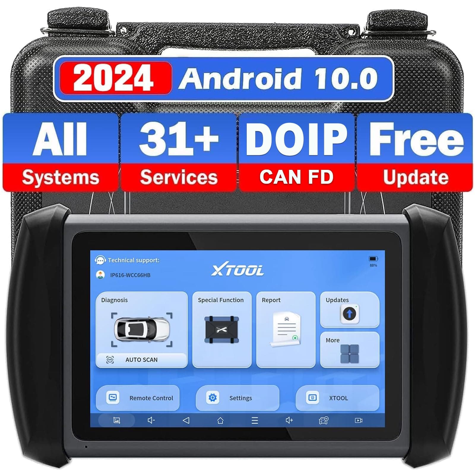 XTOOL InPlus IP616 Scan Tool, Automotive Diagnostic Tool with Lifetime Updates, 31+ Special Functions, Full System Diagnosis, Key Programming, ABS Bleed/Oil/SAS/TPMS/EPB/Throttle Reset/CAN FD