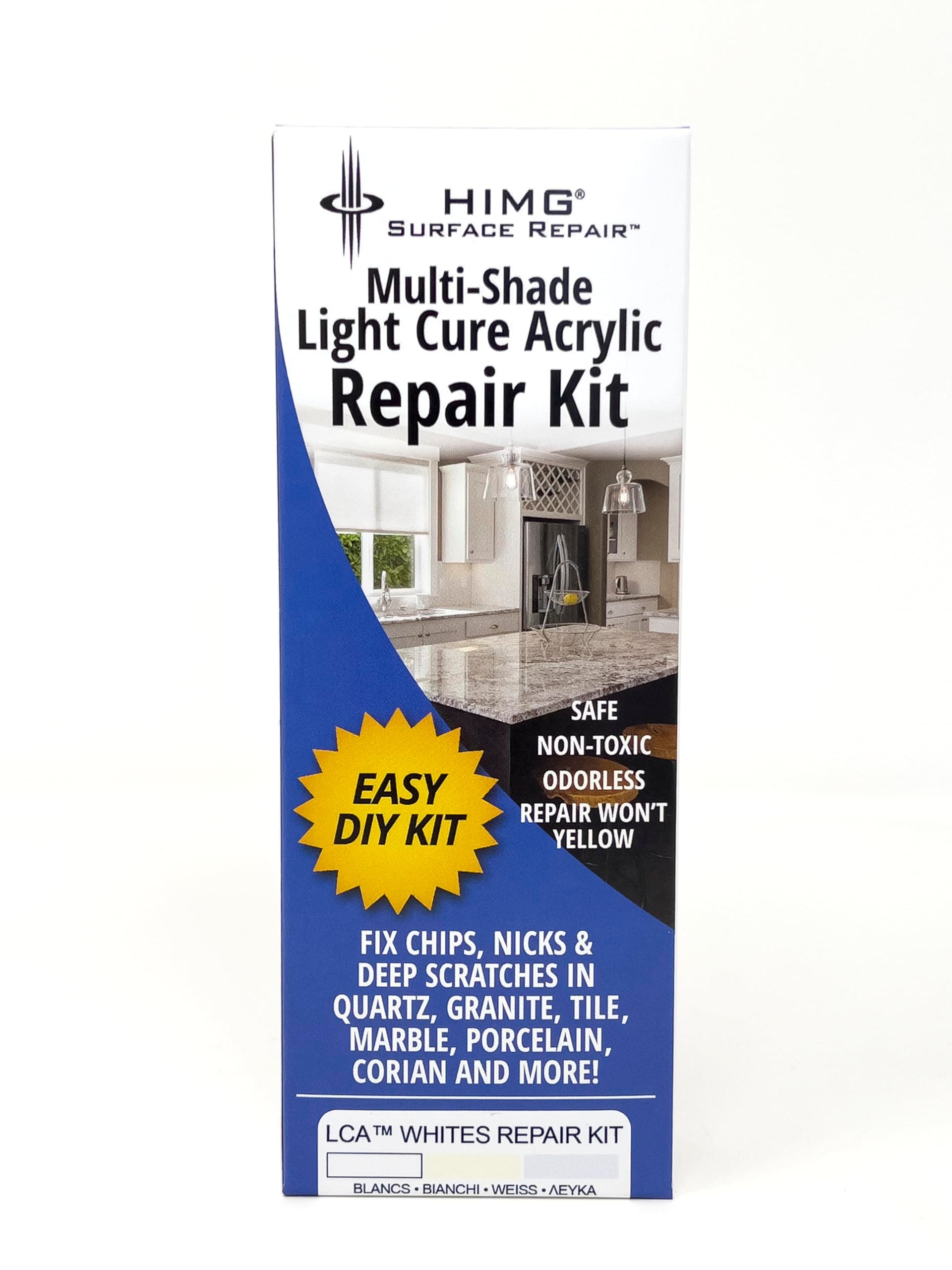 HIMG Lca(Tm) White Tones, Light Cure Acrylic Diy Surface Repair Kit For Granite, Marble And Porcelain