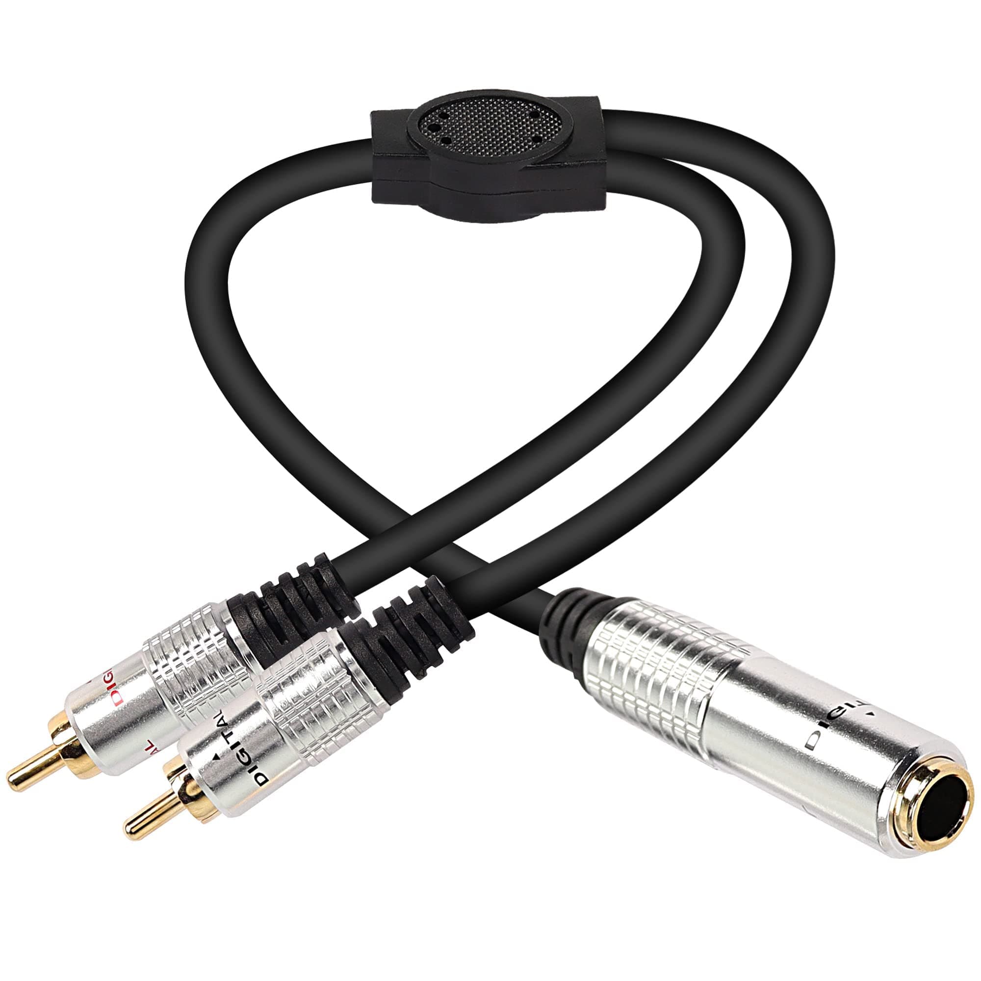 XMSJSIY 6.35mm to 2 RCA Splitter Cable, 6.5mm 1/4" Female TRS to Dual RCA Male Stereo Audio Connector Wire Adapter-50cm/19.6Inch