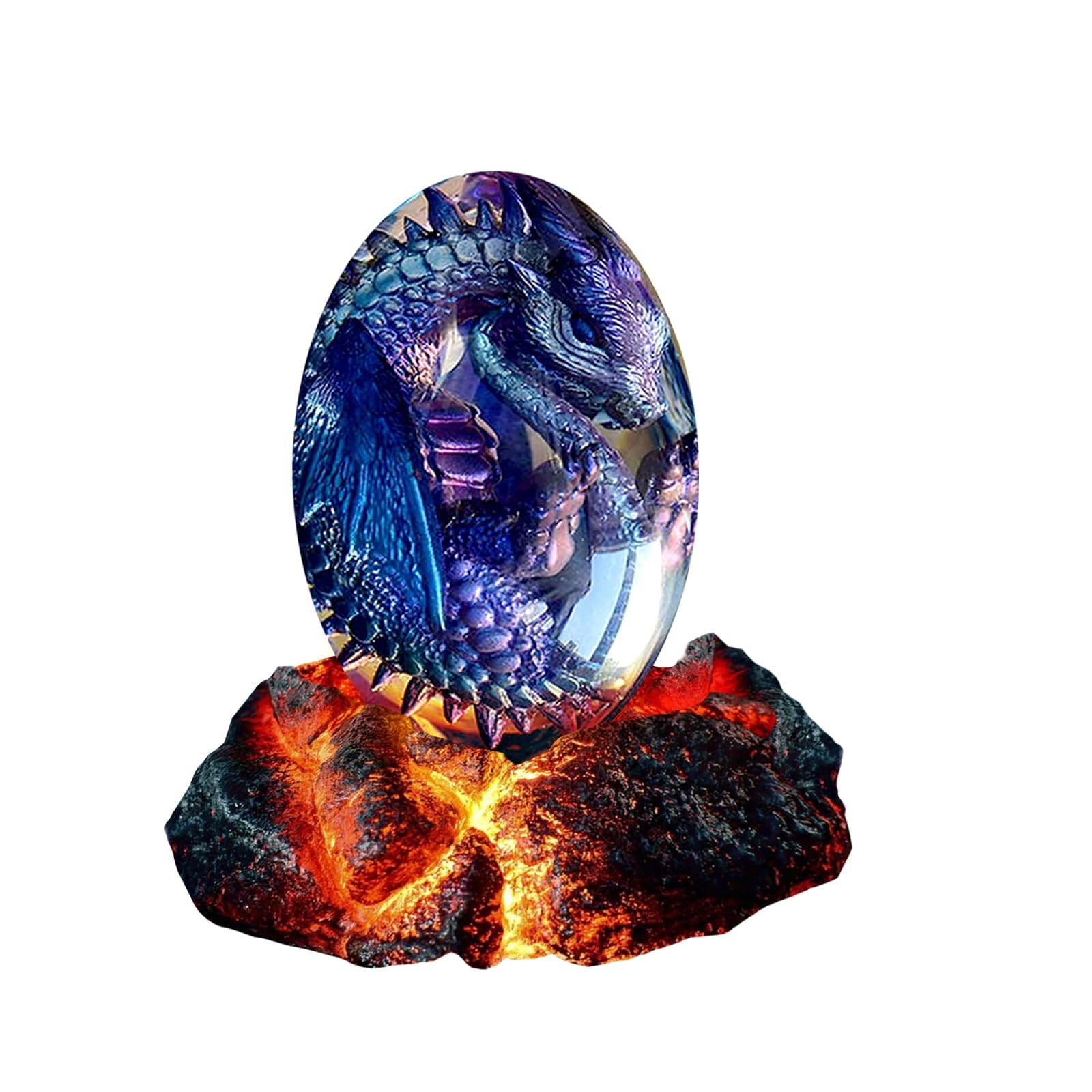 - ACOCOFE Dragon Egg,Lava Dragon Eggs with Base Ornaments,Handmade Sculpture Resin Crystal Dragon Souvenir,Dragon Ornaments Gift for Christmas,Birthdays,Graduation (Purple with Base)