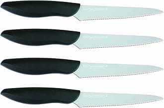 Steak Knife Set - 5" Steak Knives, 4 Piece, Razor-Sharp Meat Slicing Knife, Keeps Juices in Steak and Preserves Flavor, Hand-Sharpened Japanese Kitchen Knives