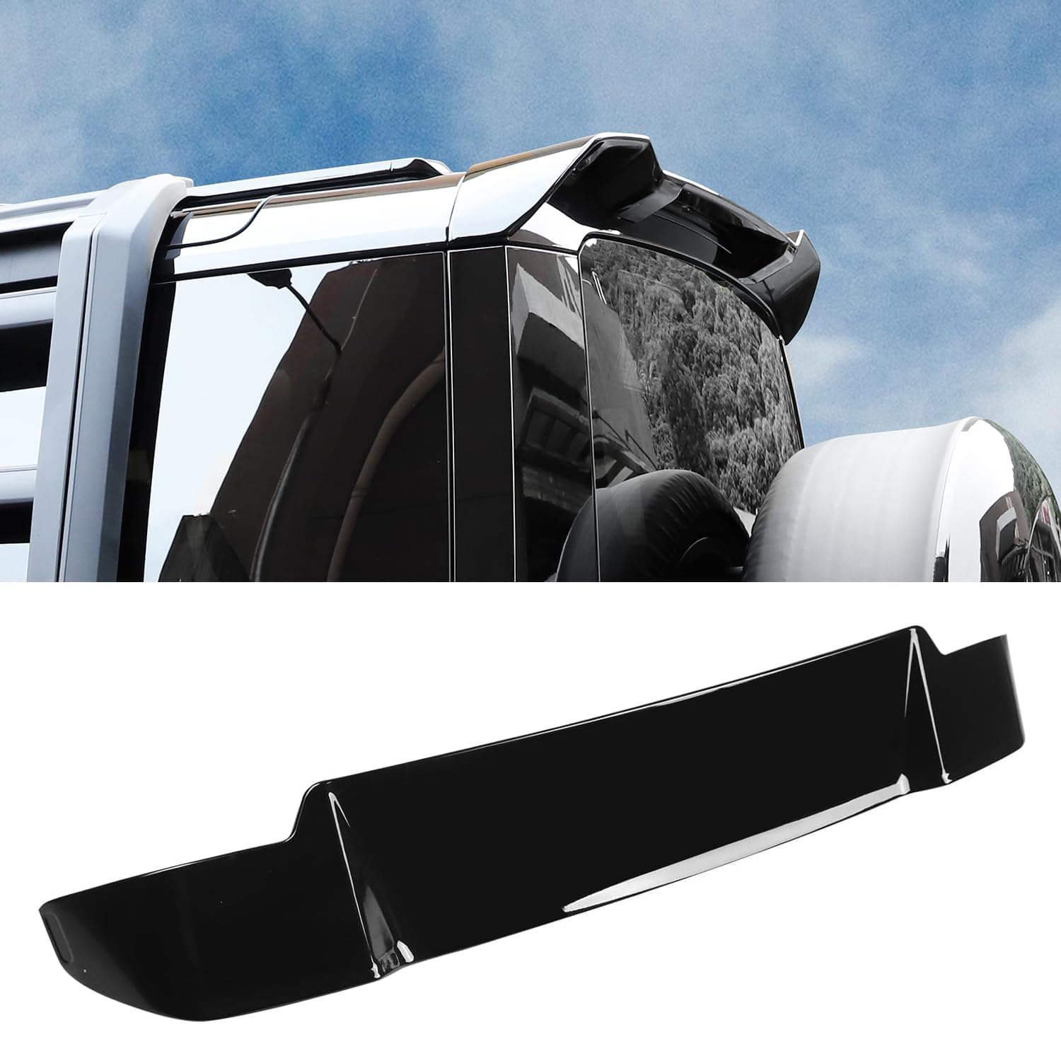 Rear Tail Spoiler Wing Trunk Lip Compatible with 2020-2025 Land Rover Defender 90 110 130 Exterior Accessories ABS Plastic Gloss Black