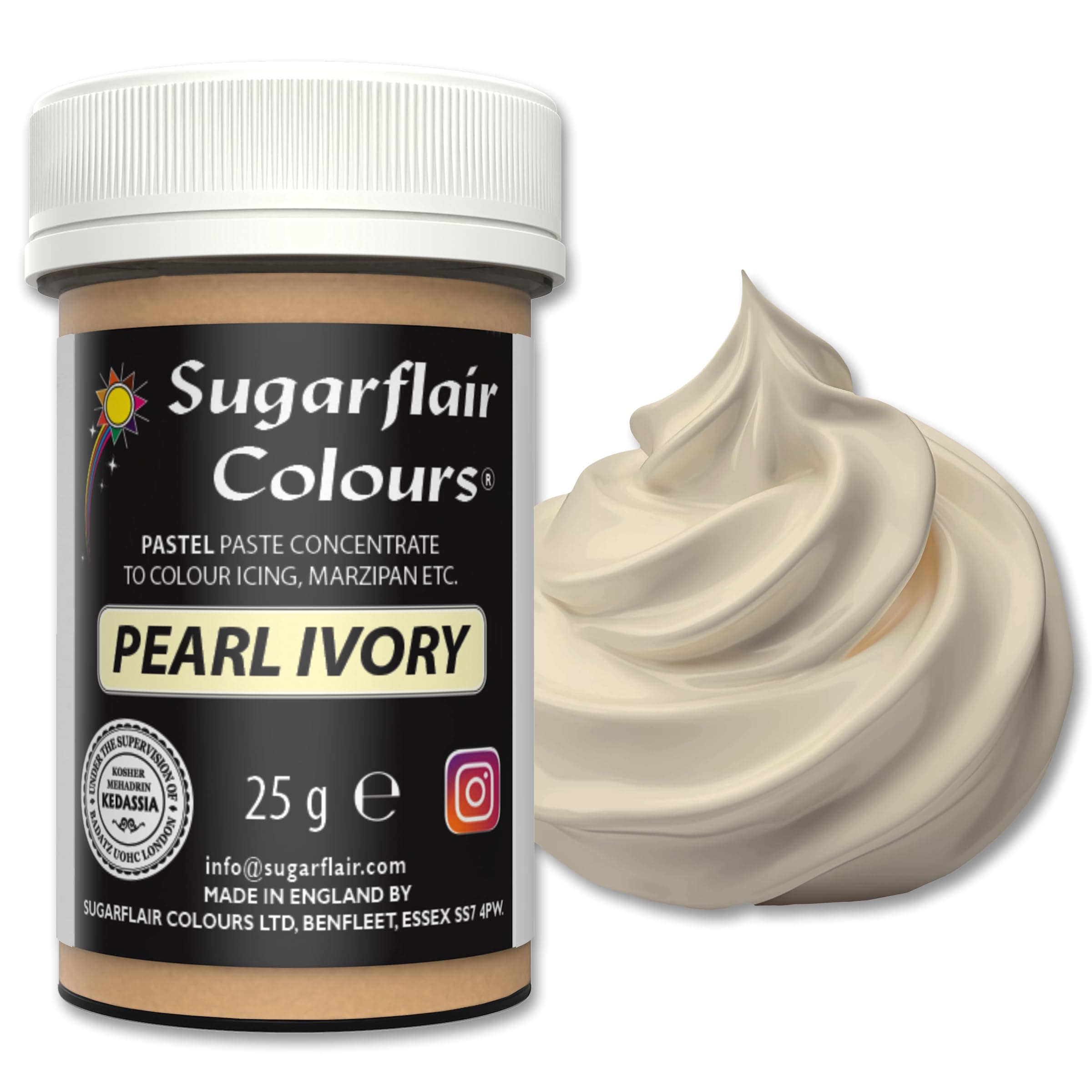 Sugarflair Paste Colour - Pastel Pearl Ivory 25g