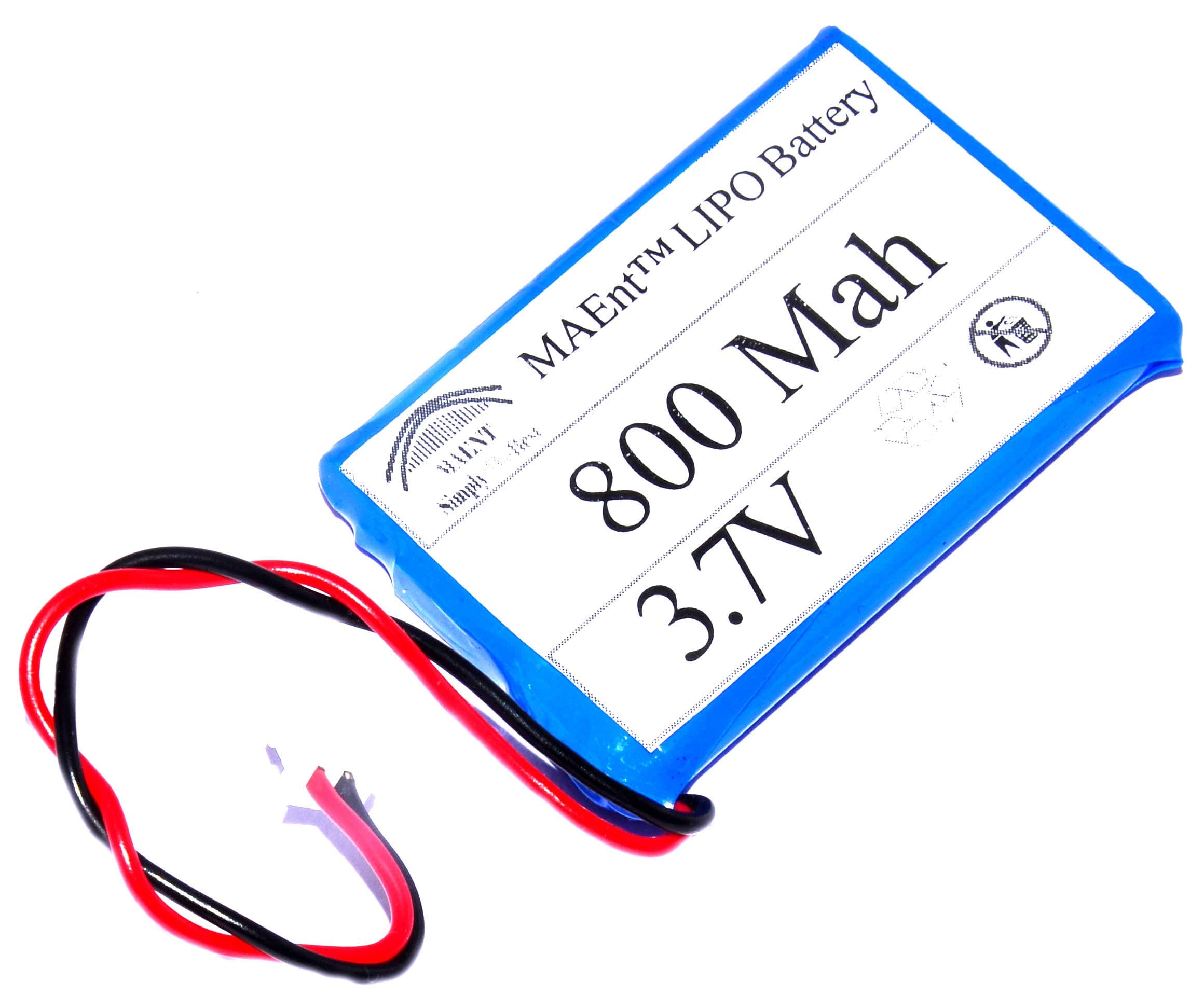 MAENT® 1Pcs Protected 3.7V Lithium Polymer Rechargeable Battery lipo Battery for GPS PSP Bluetooth Speaker hanheld Devices Project Work (800 Mah)