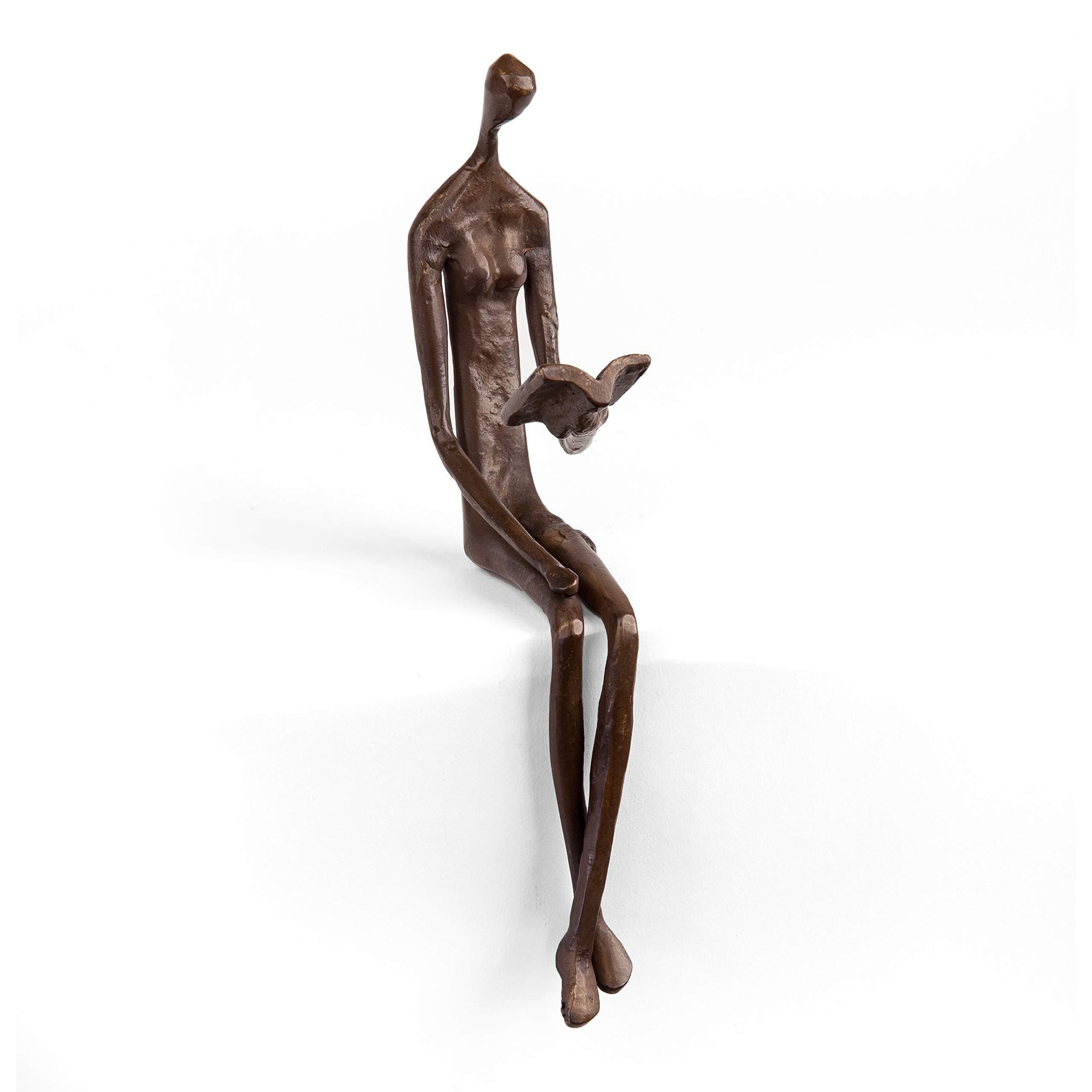 DANYA BWoman Reading Over Ledge Cast Bronze 2