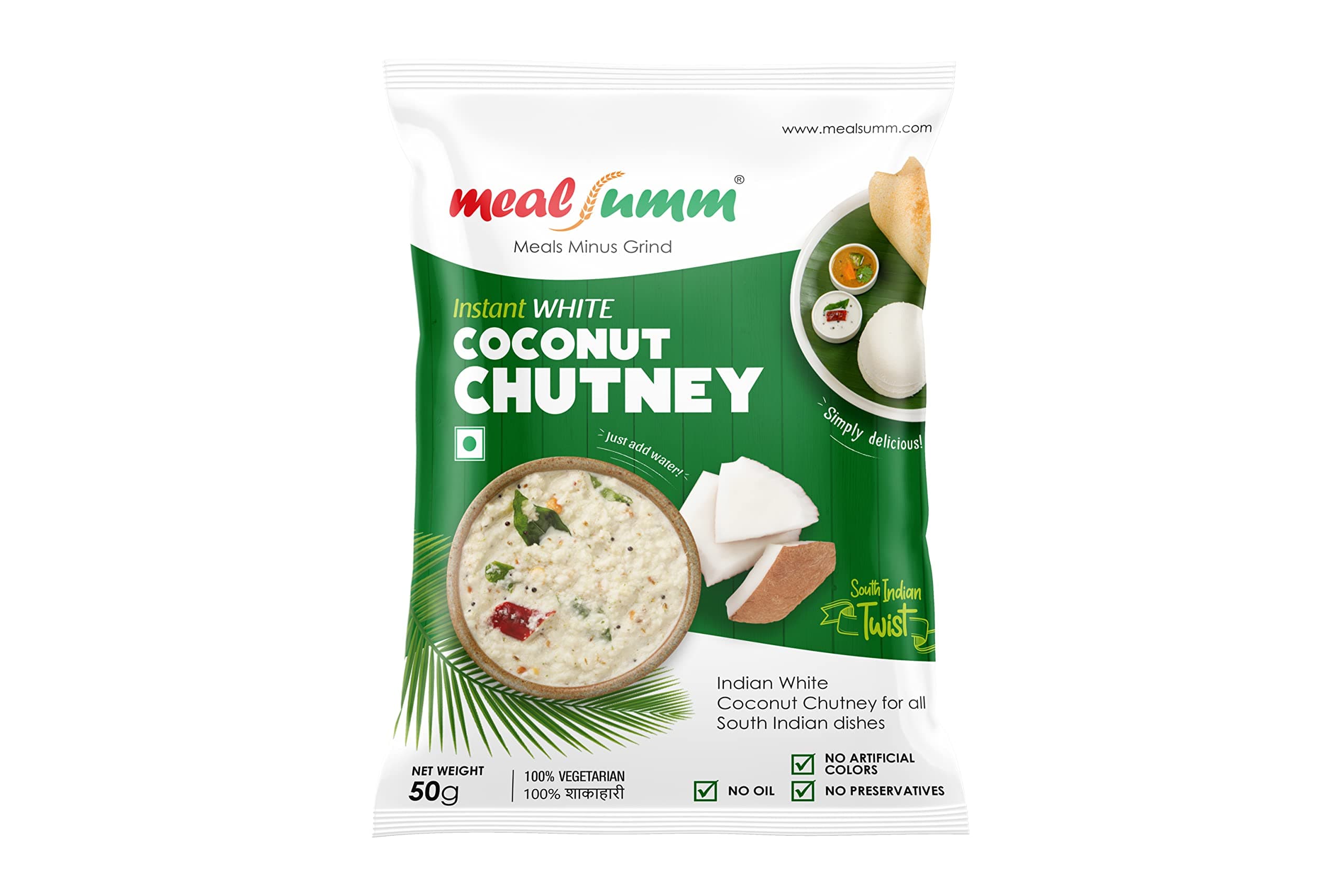 Coconut Chutney (Just add Water, One pack make 4 servings), 200 gm- Pack of 4