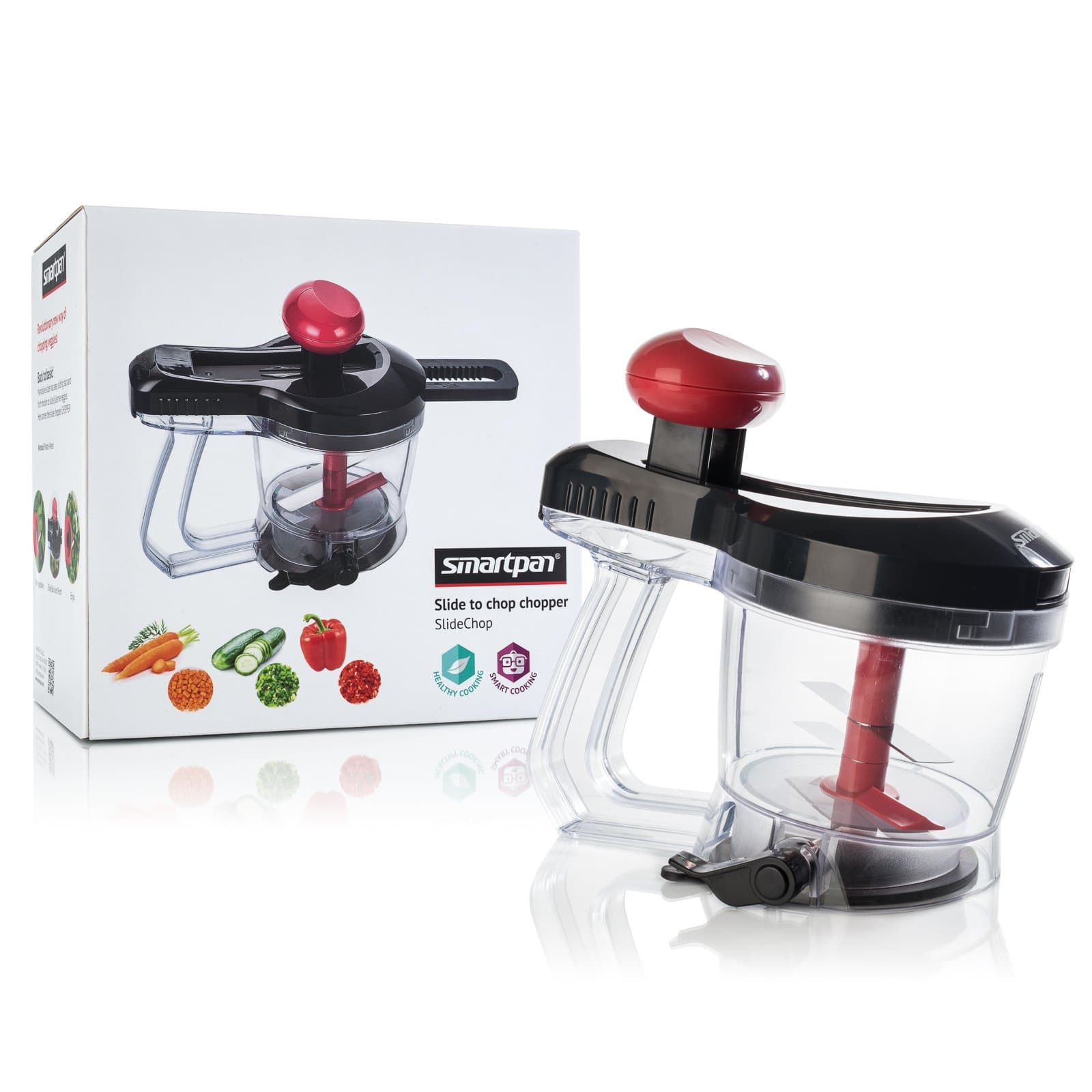 SMARTPAN Vegetable Chopper | Manual and Handheld | Patented Design | Slide to Chop | Great for Onions, Tomatoes, Garlic, Peppers, and any other Fruits or Vegetables | Easy to Use | Dishwasher Safe