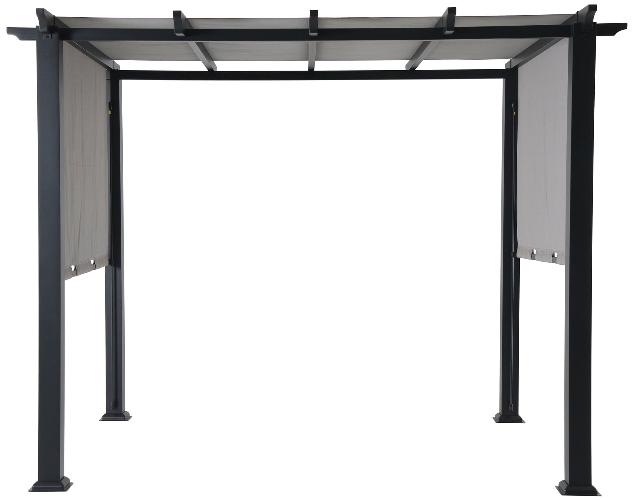 Hanover HAN 8 x 10 Ft. Freestanding Adjustable Gray Canopy, Heavy-Duty Steel Metal Frame with Weather-Protective Powder Coating, Pergola 8'x10', 0