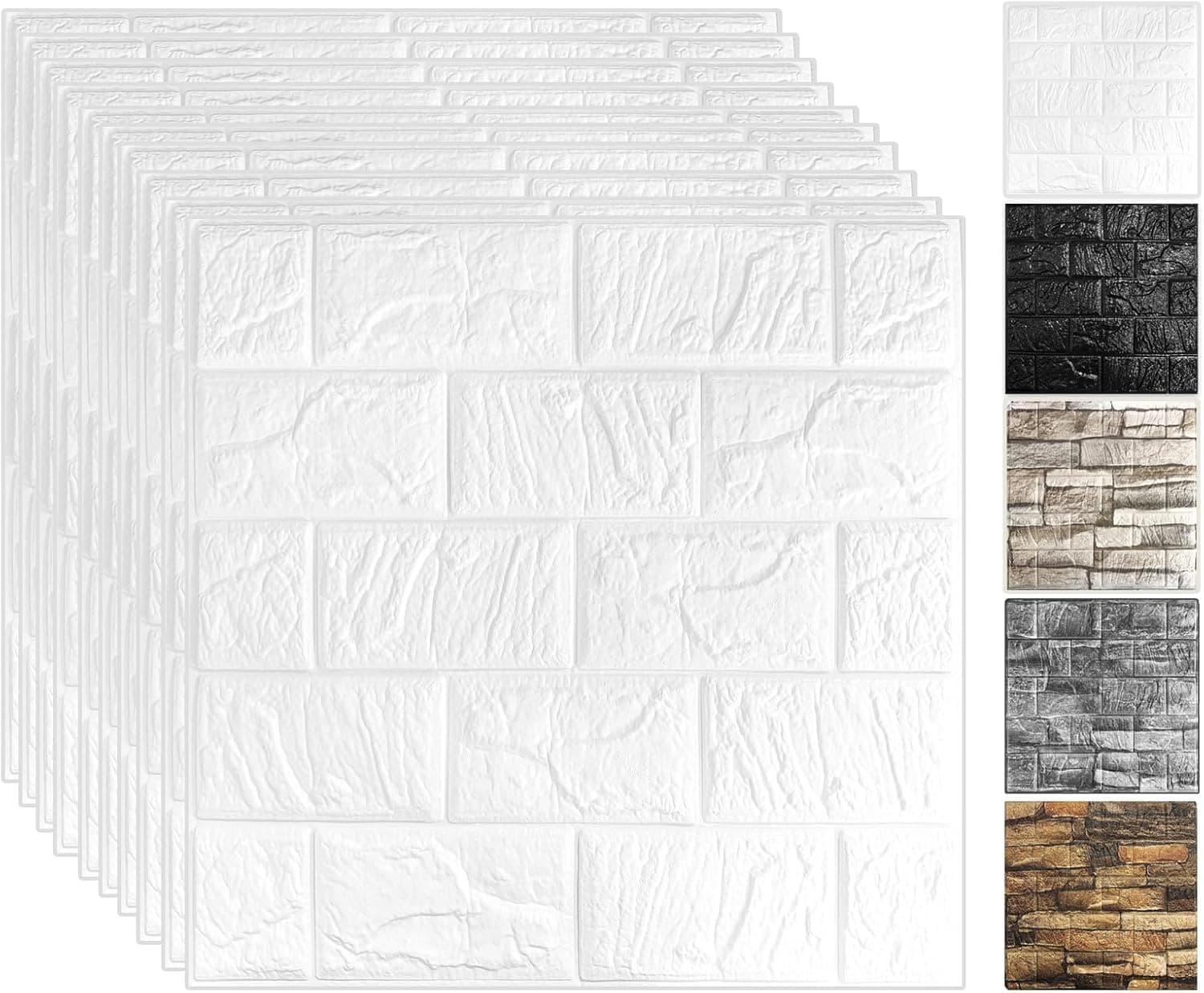 33 Pcs 3D Wall Panels Peel and Stick, 7mm Thickened 3D Wall Panel Foam Brick 11.8 * 11.8 in 3D Imitation Brick Wallpaper Stone Wall Panel Foam Brick Self-Adhesive Wallpaper