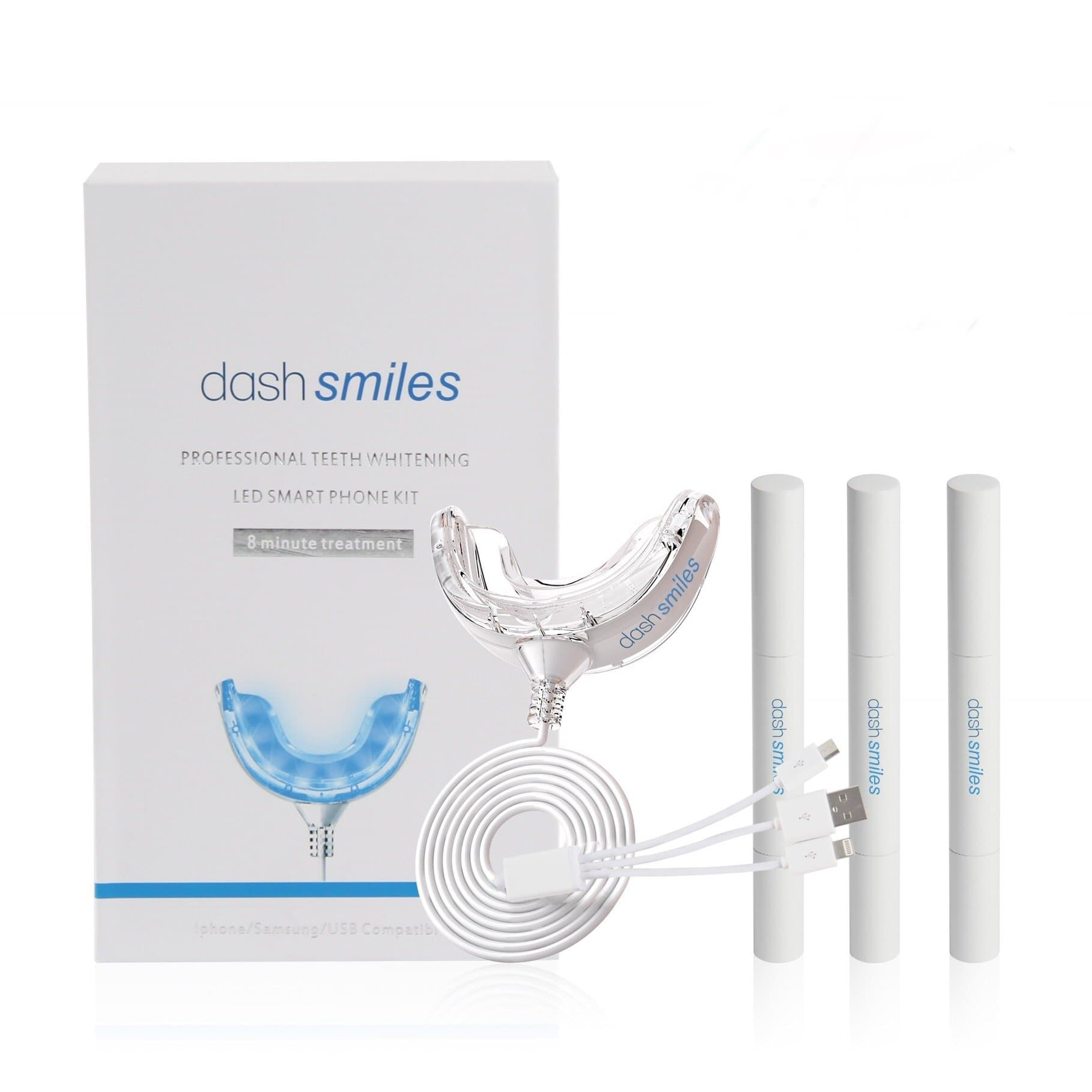Dash Smiles Popular Teeth Whitening Phone Light Kit includes 30 treatments