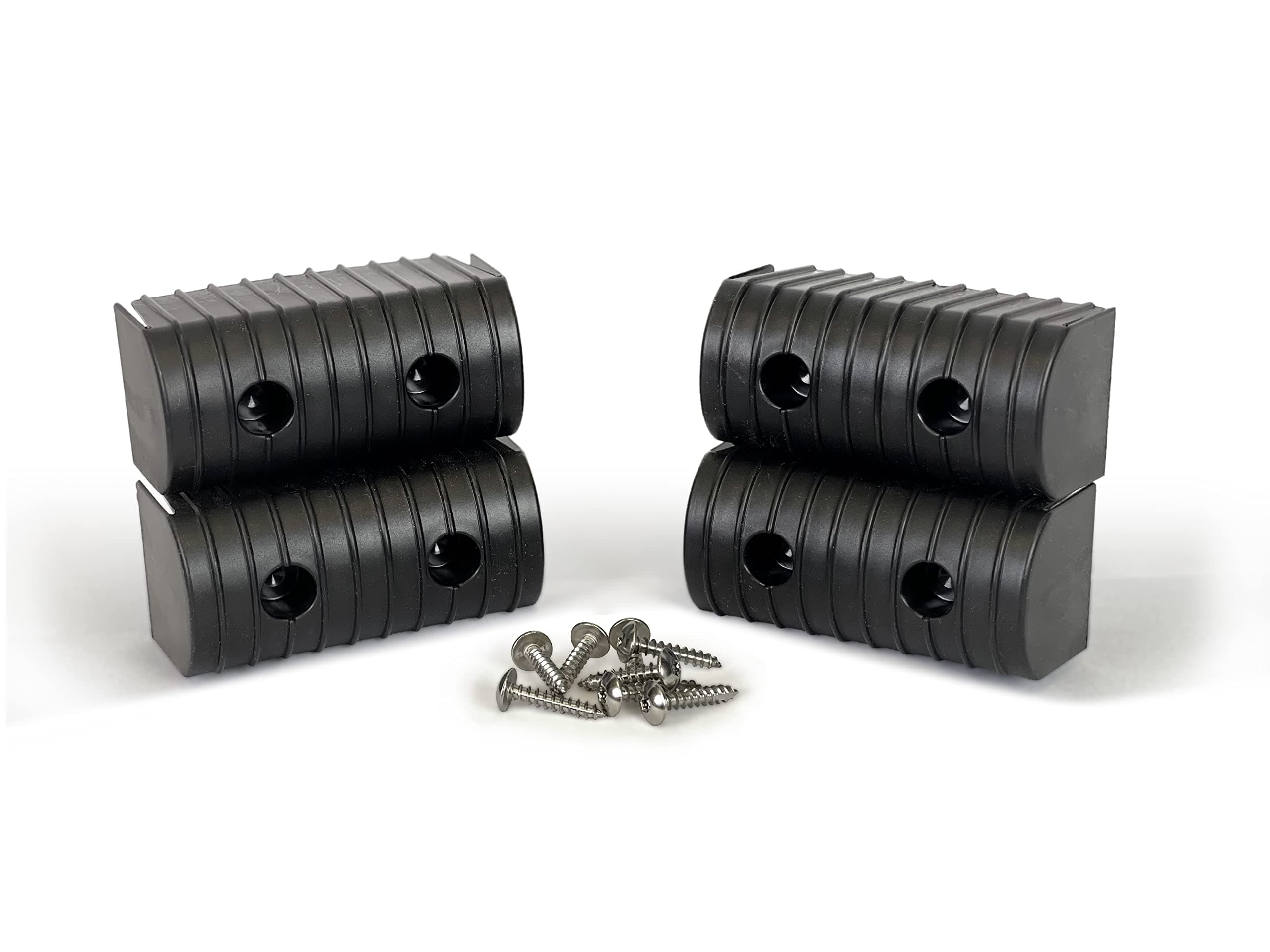 Caliber Bunk Wrap Endcaps 23051-BK, 4-Pack of 2 x 4" Endcaps with Hardware, Black