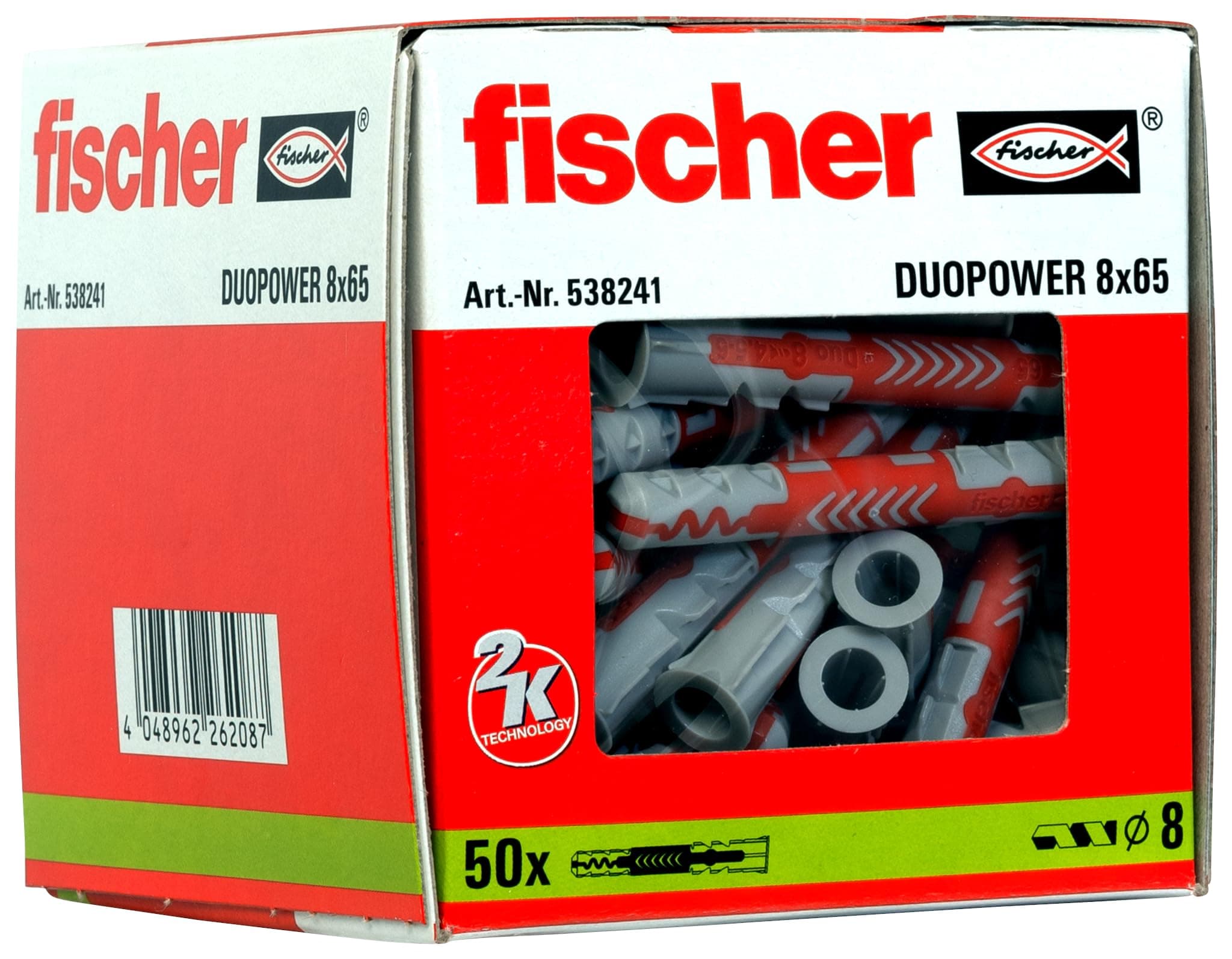 fischer 538241 Duopower Wallplug, Red/Gray