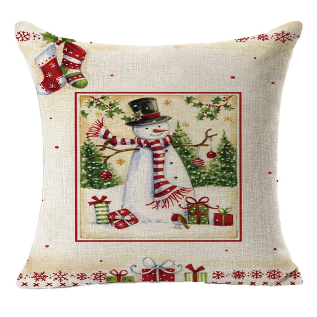 Merry Christmas Decorative Pillows Covers, Christmas Tree Throw Pillow Case Sofa Couch Cushion Cover Pillowcase 18x18Inch