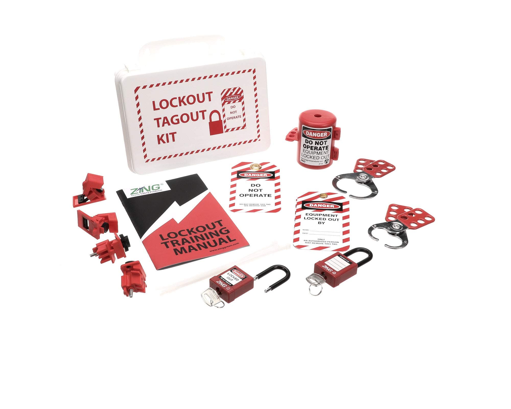 Zing Green Products 7136 Electrical Lockout Tagout Kit, White