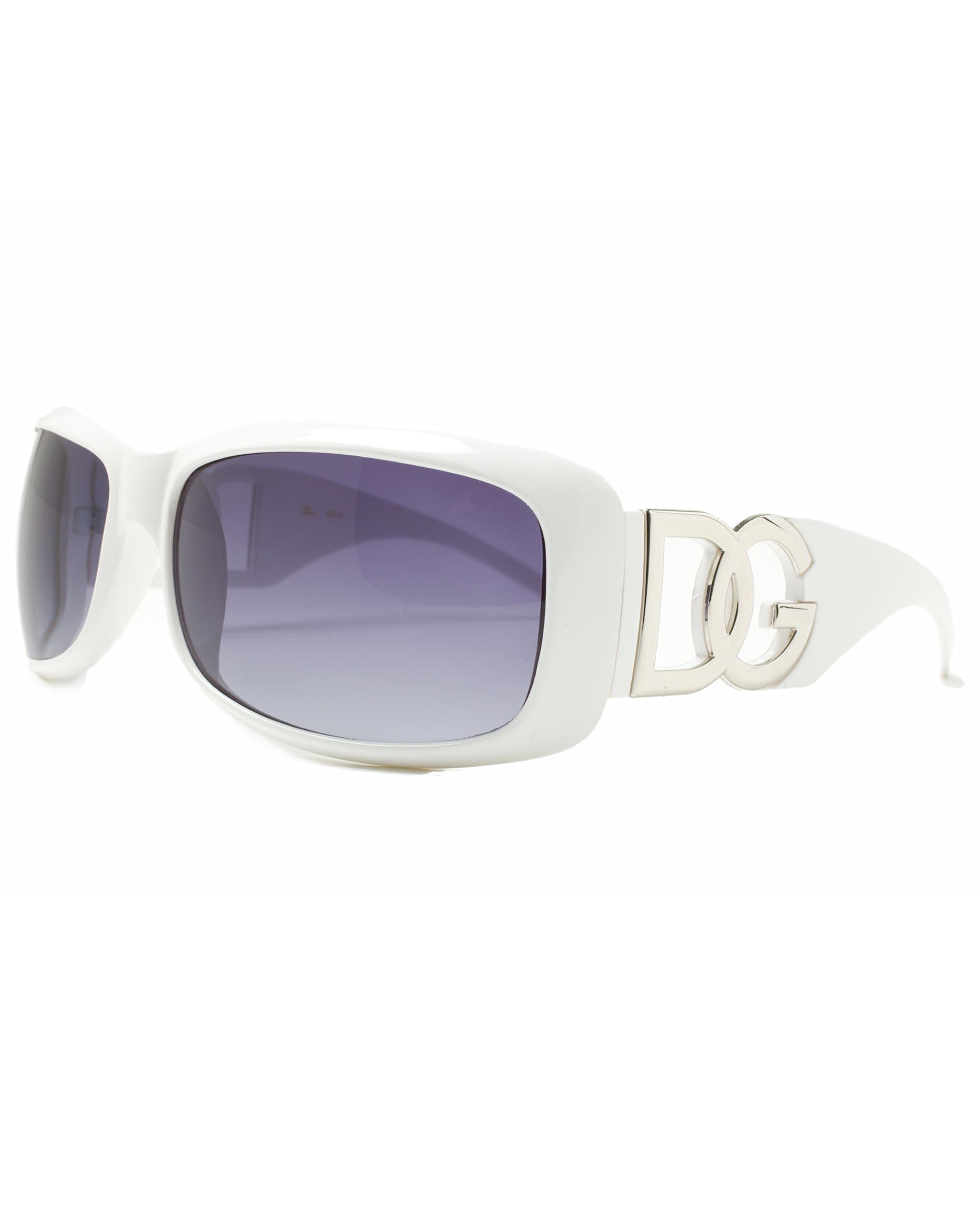 D.G DG ® Eyewear - White with Amber Smoke Mirror Flash Lens Ladies Designer Women's Sunglasses