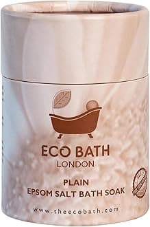 Eco Bath London Plain Epsom Salt Bath Soak - Tube 250g, 100% Pure Epsom Salt, Magnesium Bath Salts for Skin Care
