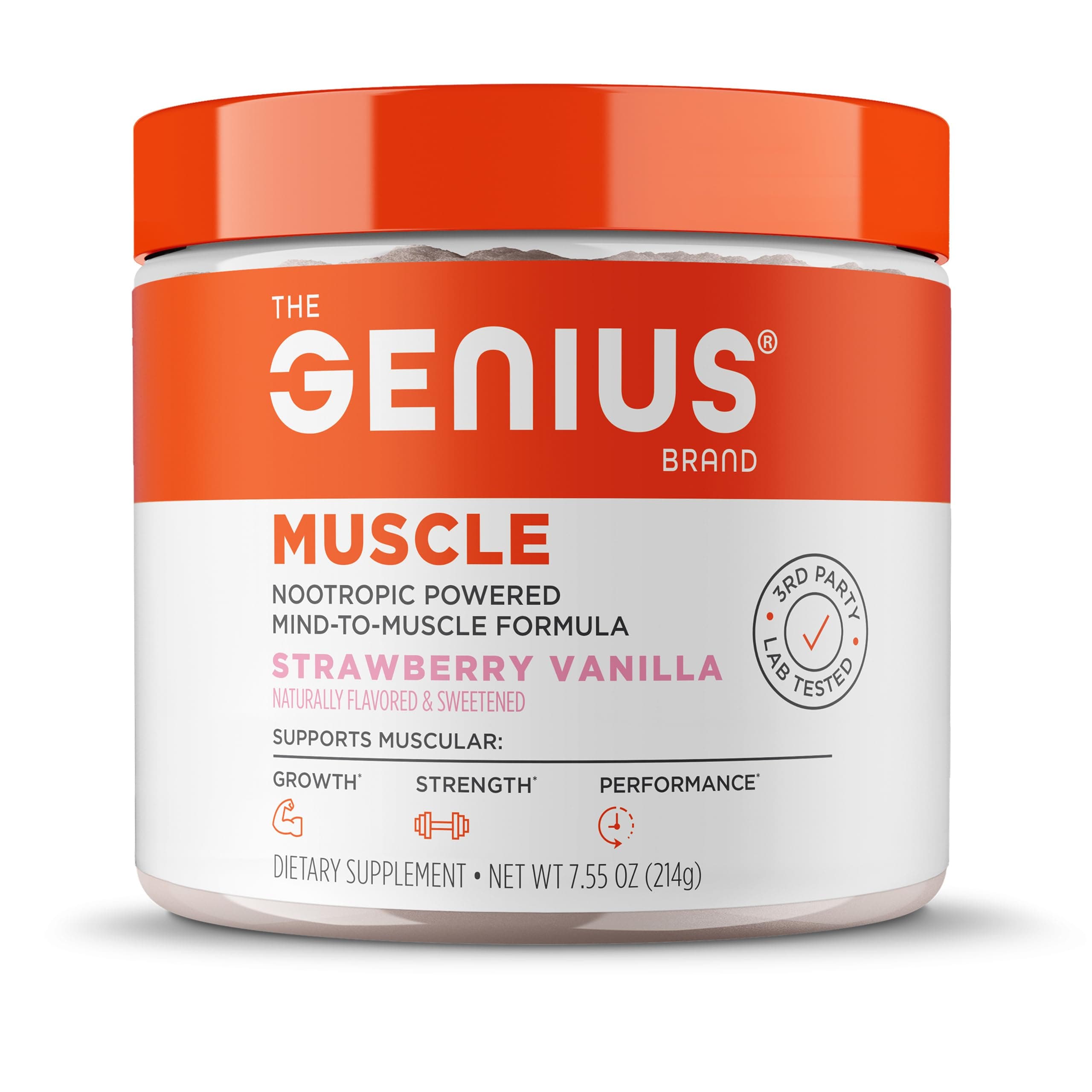Genius Muscle Builder - Best Natural Anabolic Growth Optimizer for Men & Women True Weight Gainer Workout Supplement for Steel Physique Clear Plateaus & Gain Mass in 7 Days with HMB, PA & Peak02