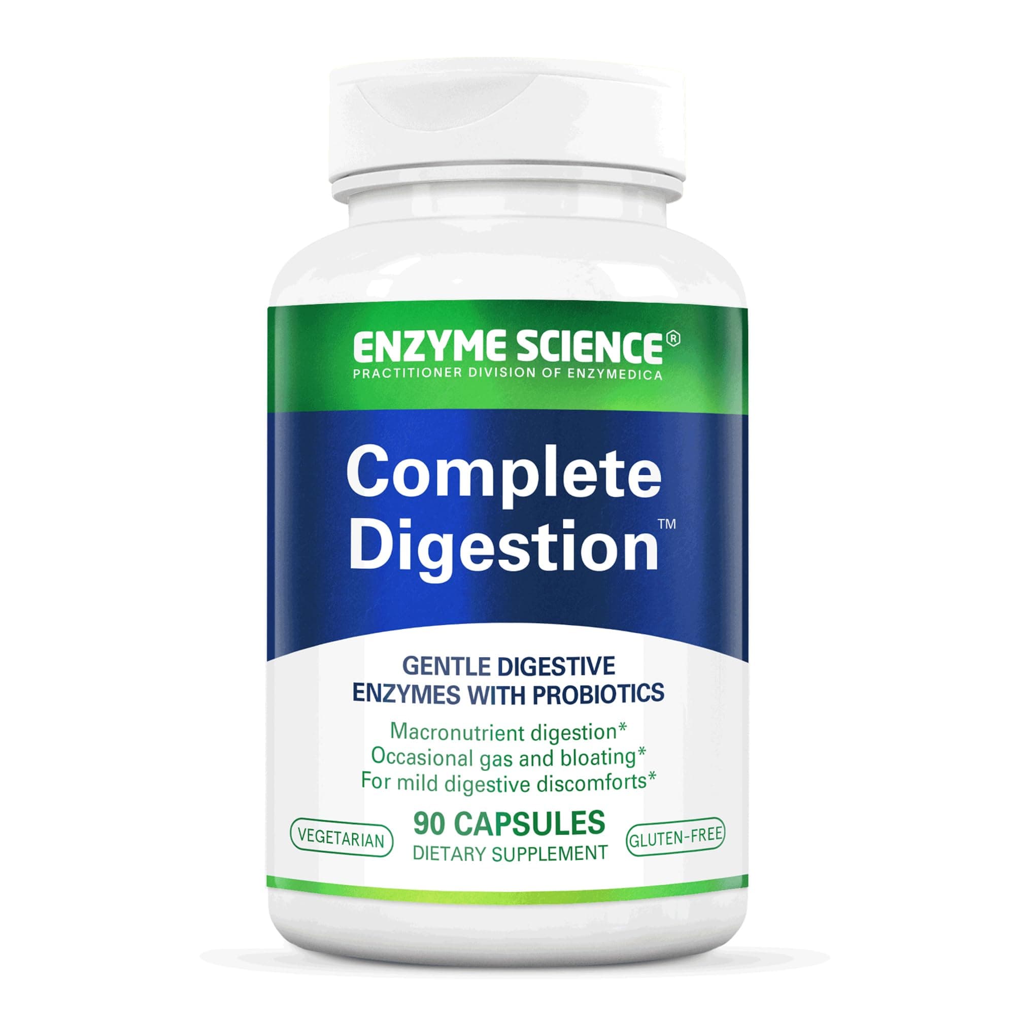 Enzyme Science™ Complete Digestion™, 90 Capsules – Full Support for Digestive Health – for Occasional Gas, Bloating, and Indigestion – Probiotic for Men and Women – Digestive Enzyme Supplement
