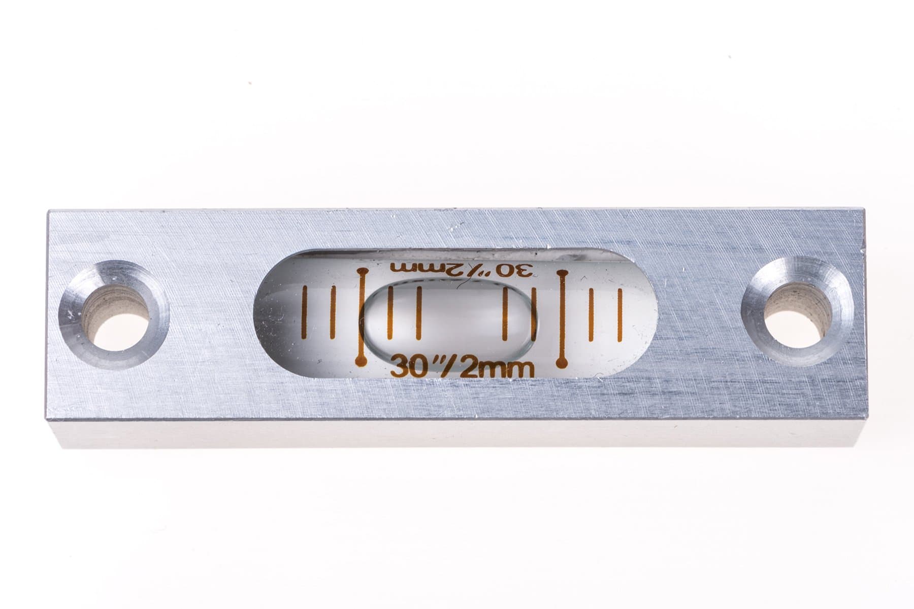 Rectangular robust metal aluminium spirit level, 57 mm wide, 14 mm deep and high – with mounting option