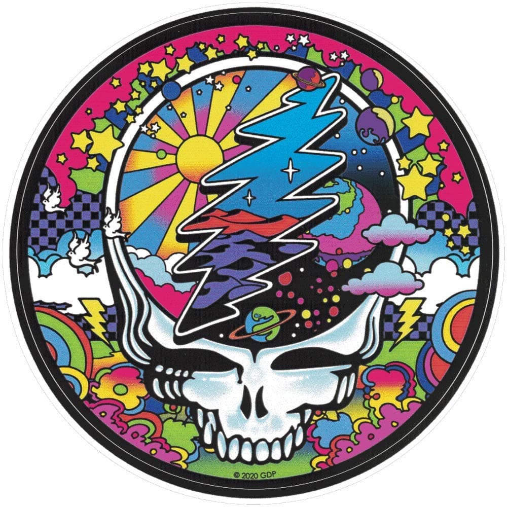 Grateful Dead Mod Max Steal Your Face Sticker / Decal 4.5-by4.5 Inches with 4 Extra Mini Stickers