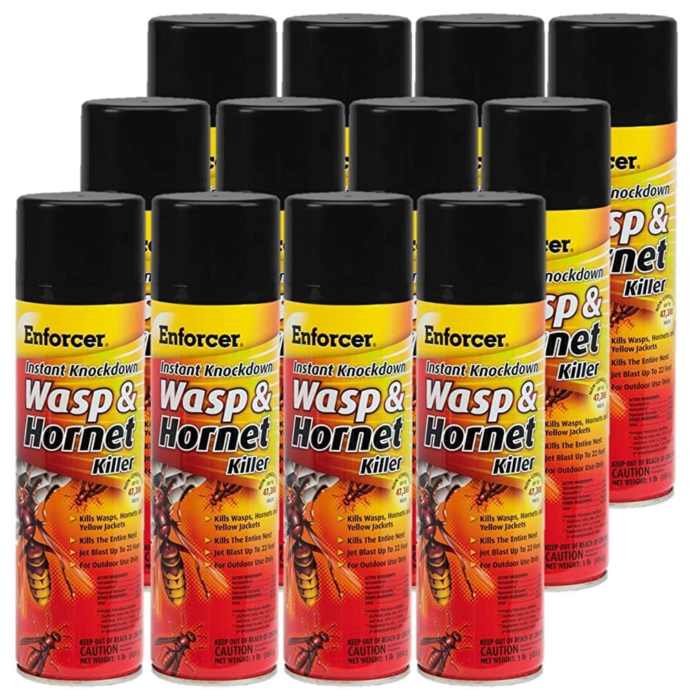 Enforcer Instant Knockdown Wasp and Hornet Killer Spray - 16oz (Case of 12) EWHIK16 - Kills with Residual Action as Wasps and Hornets Ruturn to Nest