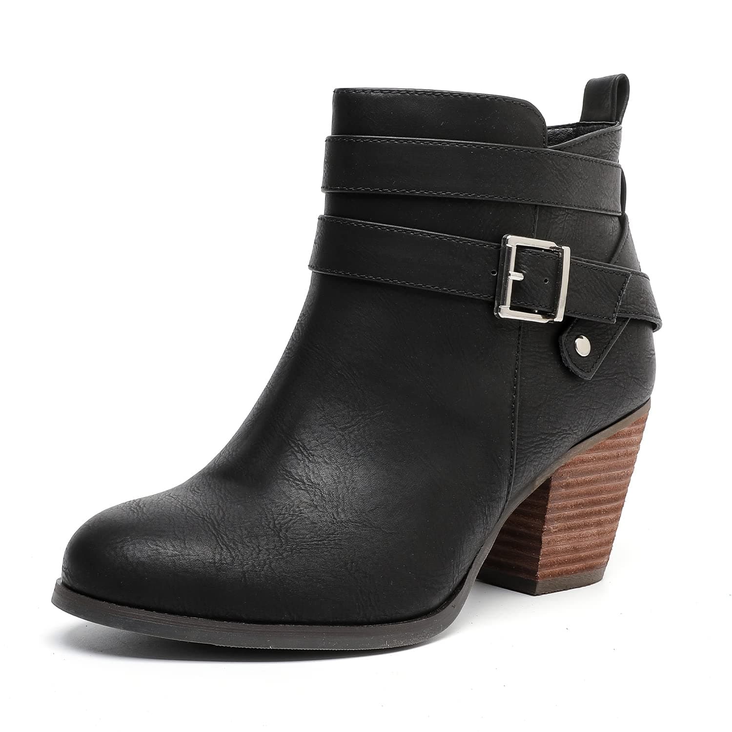 LuoikaWomen's Wide Width Ankle Boots, Extra Wide Mid Heel Side Zipper Booties.