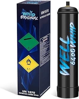 640g (0.95L) Whipped Cream Charger - Food-Grade Nitrous Oxide (N2O) Tank for Homemade & Bakery Whipping Cream, Compatible with Most Whip Cream Dispensers