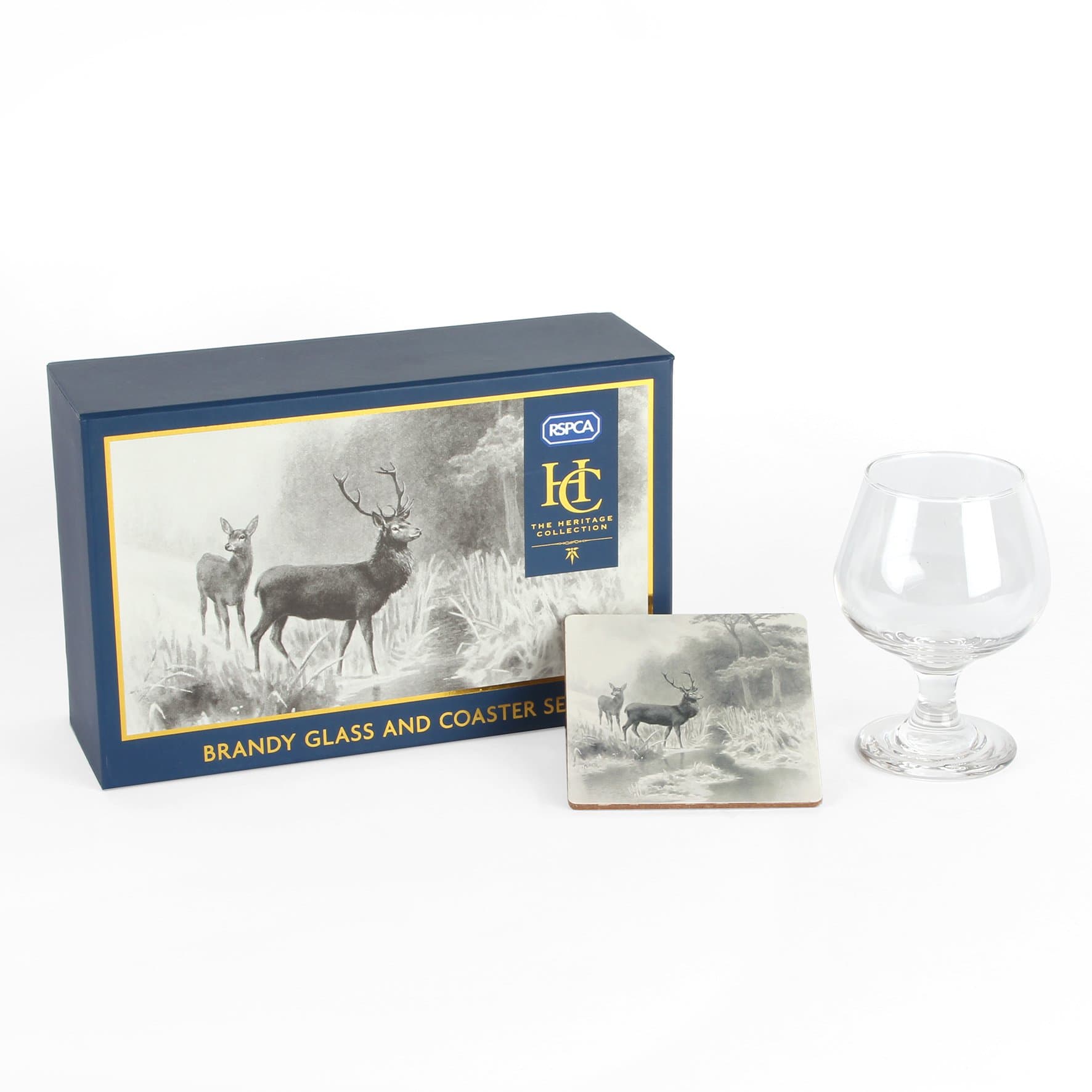 Personalised Gift Brandy Glass and Coaster Gift Boxed RSPCA Collection