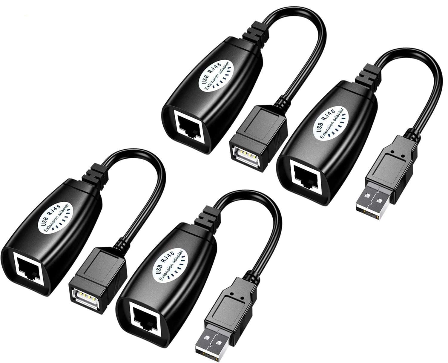 USB Over Cat6，SNLLMZI USB RJ45 Extender Over Cat5/Cat5e /Cat6 Cable Extension Cable Connector Adapter - 2 Pairs