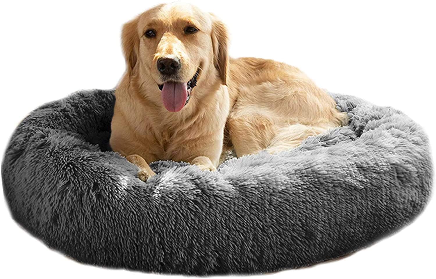 Mirkoo Round Donut Bed, Pet Bed For Cats or Multiple Dogs, Anti-Slip & Water-Resistant Bottom, Super Soft Durable Fabric Pet Supplies, Machine Washable Luxury Cat & Dog Bed