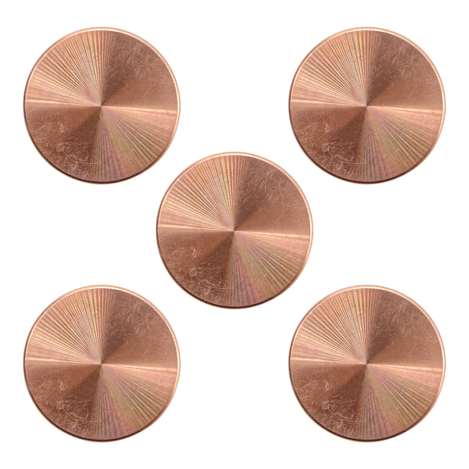 Superbobi 1 1/4" Dia. Copper Round Disc Blanks .125 1/8" Thick (Lot of 5)