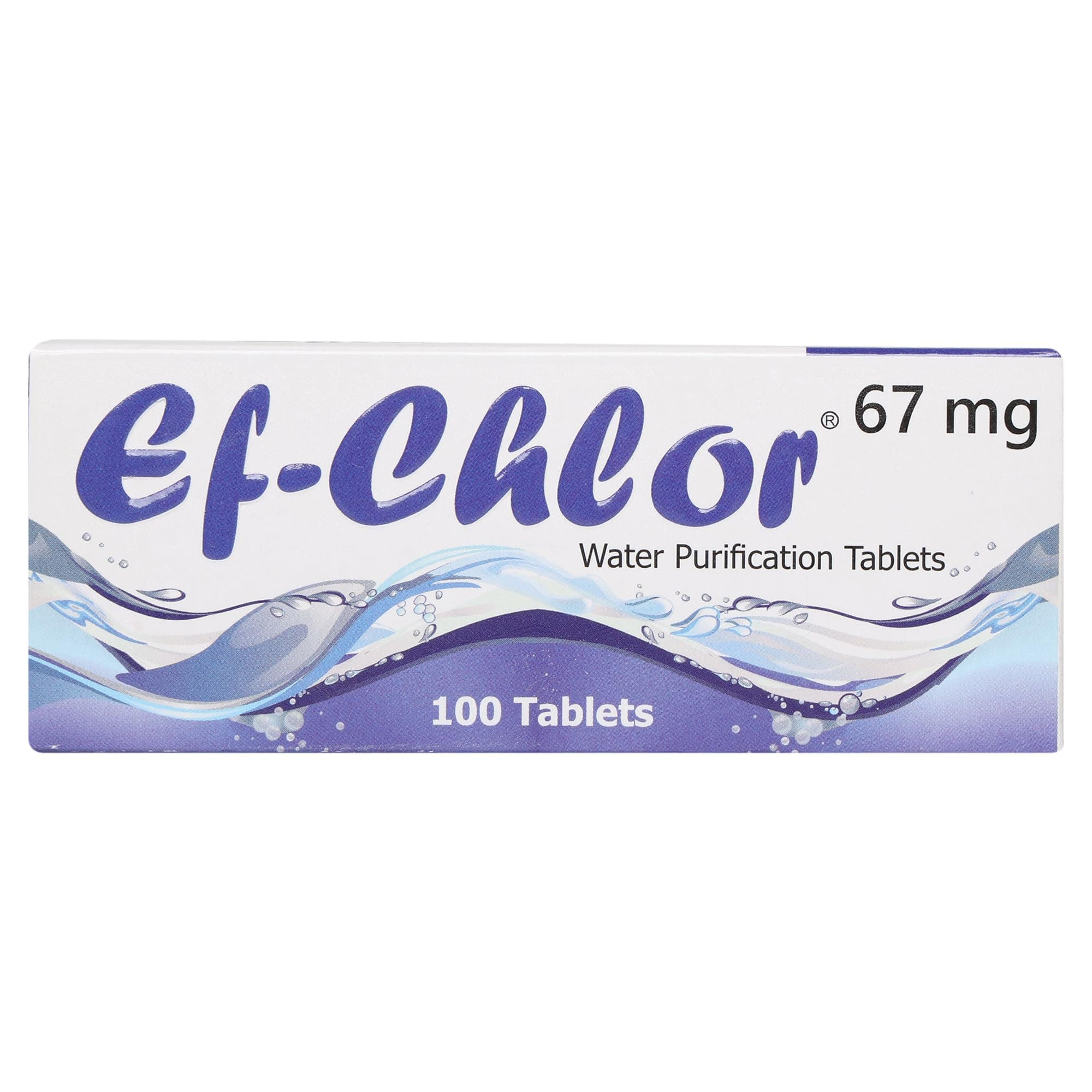 67 mg Water Purification Tablets - Pack of 100 Tablets / 1 tablet Purifies 10 Liters of Water for Clean and Safe Drinking Water