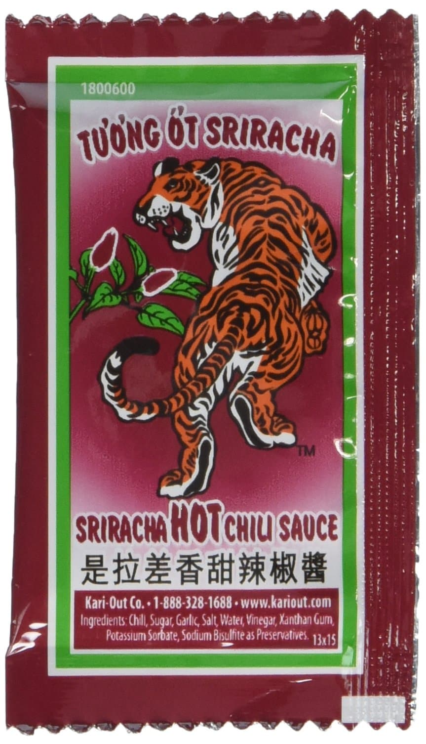 Sriracha Hot Chili Sauce 9 Gram Portion Control Packet 200 / Case