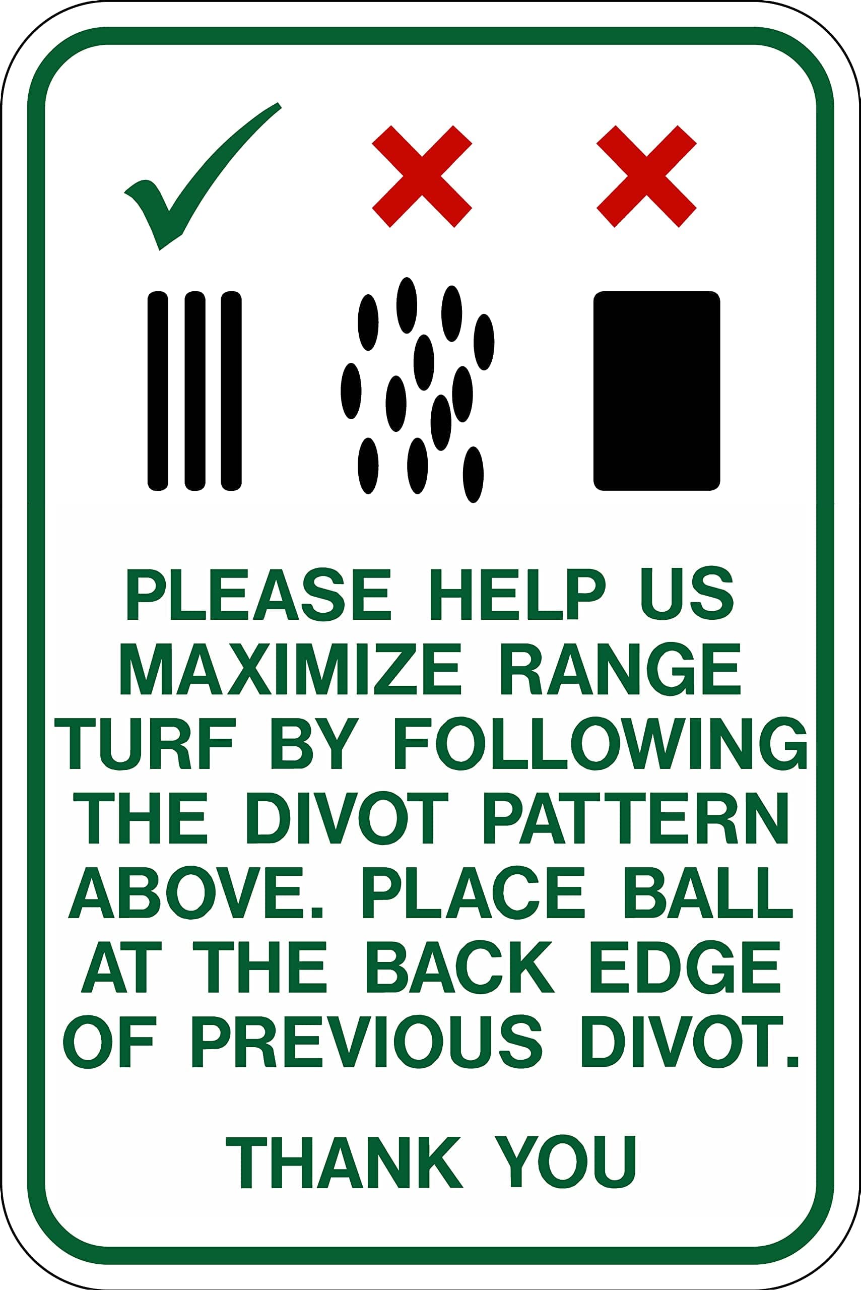 Par WestAluminum 12 in x 18 Range Divot Pattern Sign