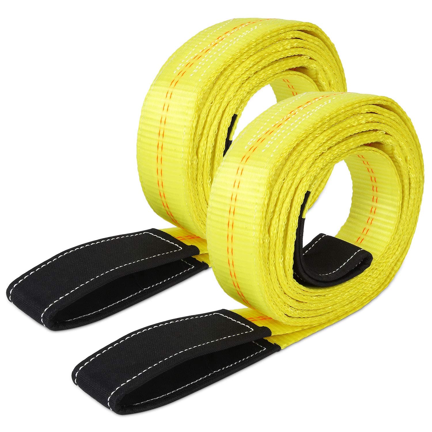 Trekassy 2 Pack 10' x 2" Lifting Sling Straps, 10ft Lifting Straps with 12,400lbs Max Basket Rated Capacity, Heavy Duty Nylon Tree Saver Recovery Strap Web