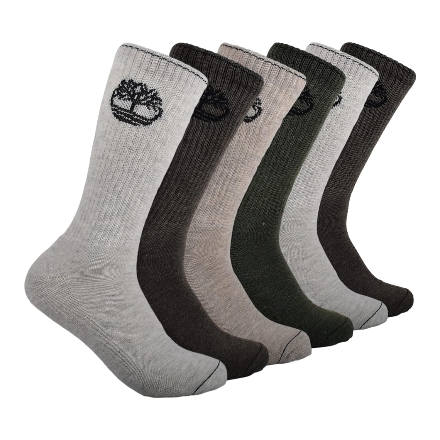 Timberland mens 6-pack Crew Socks Crew Sock (pack of 6)