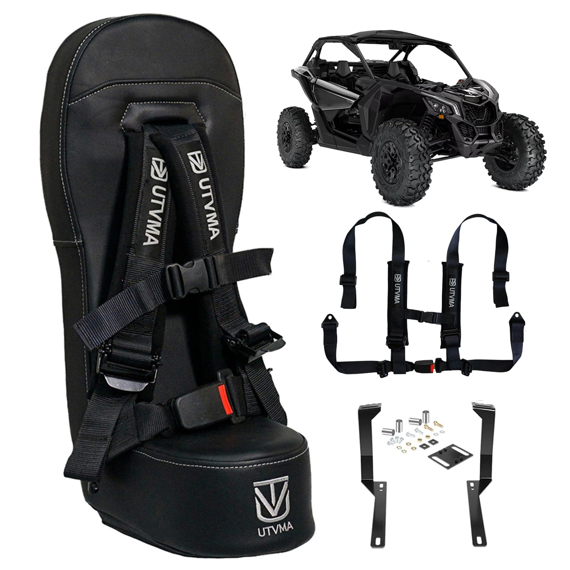 Bump Seat Compatible With Can Am X3 - Easy Install | UTV Jump Seat | Bump Seat for Kids - Harness & All Mounting Hardware Included, Front or Rear Use | All Models of X3 | (2017-2025)