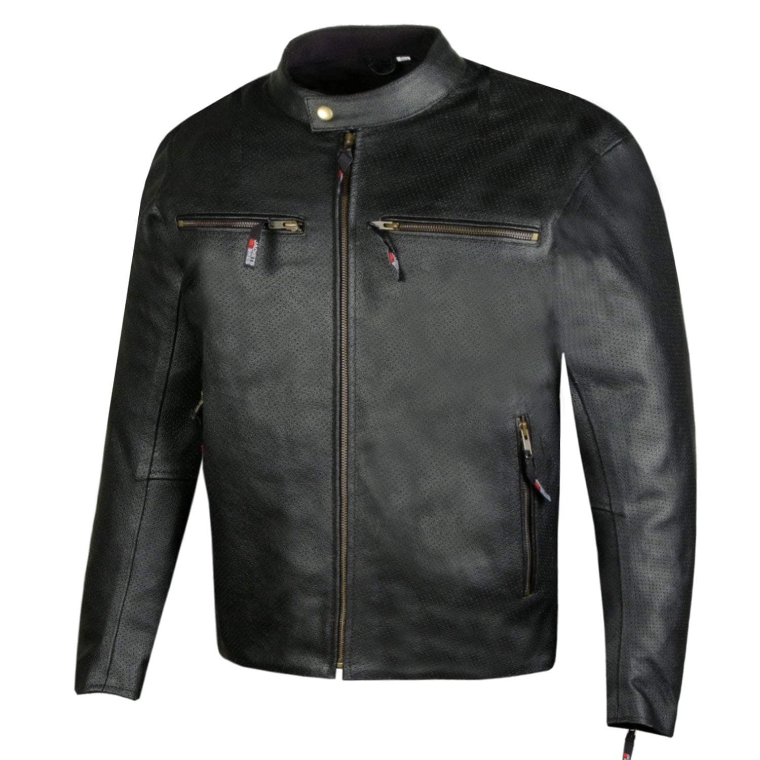 Men's Infinity Airflow Perforated Leather Motorcycle CE Armor Biker Jacket S