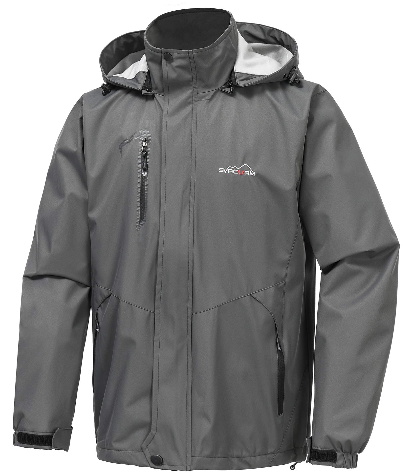 Men's Lightweight Waterproof Rain Jacket(Dark Grey,S)
