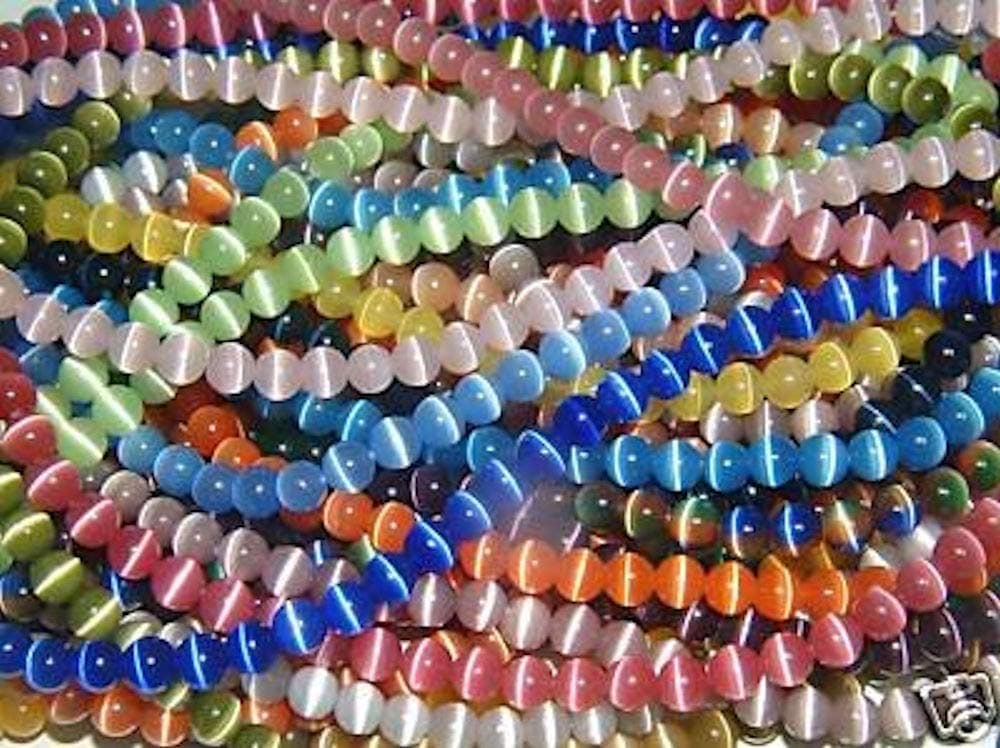 (10 Strands) Cat-8mm-Assorted Cat's Eye Beads 8mm