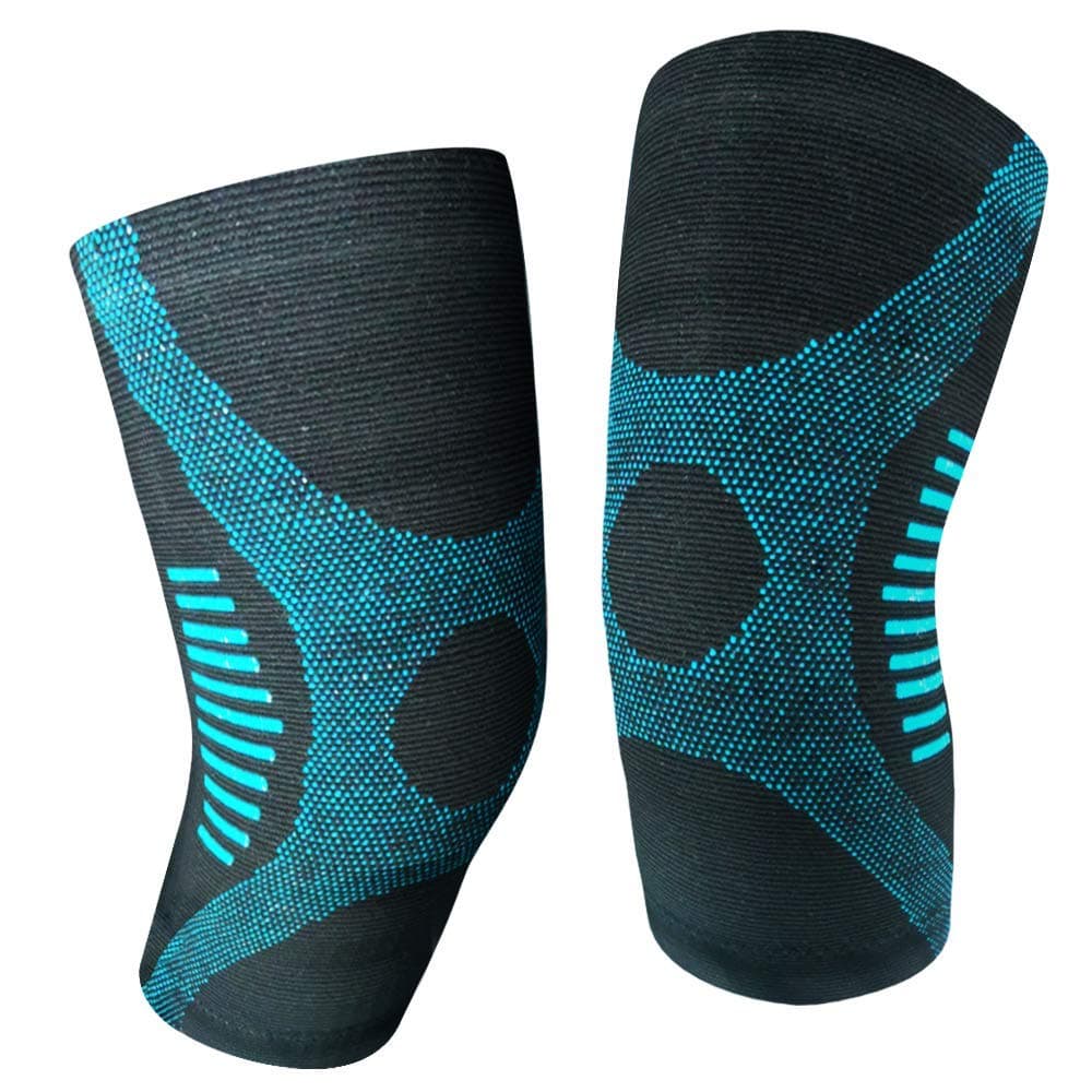 JforU Athletics Knee Brace Compression Sleeve Support - 1 Pair for Running, Jogging, Basketball, Sports, Joint Pain Relief, Meniscus Tear, Arthritis and Injury Recovery
